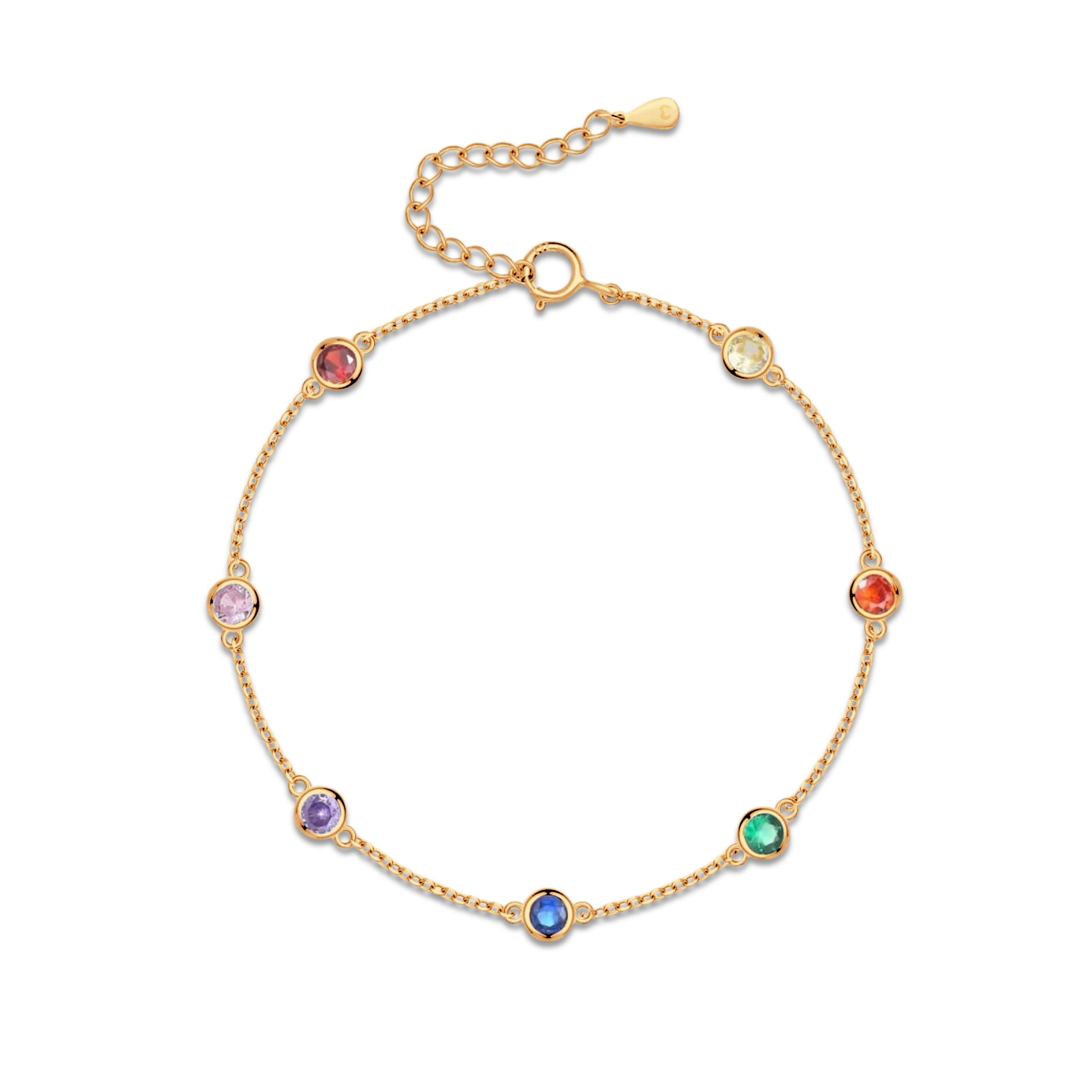 Rainbow Anklet - Milas Jewels Shop