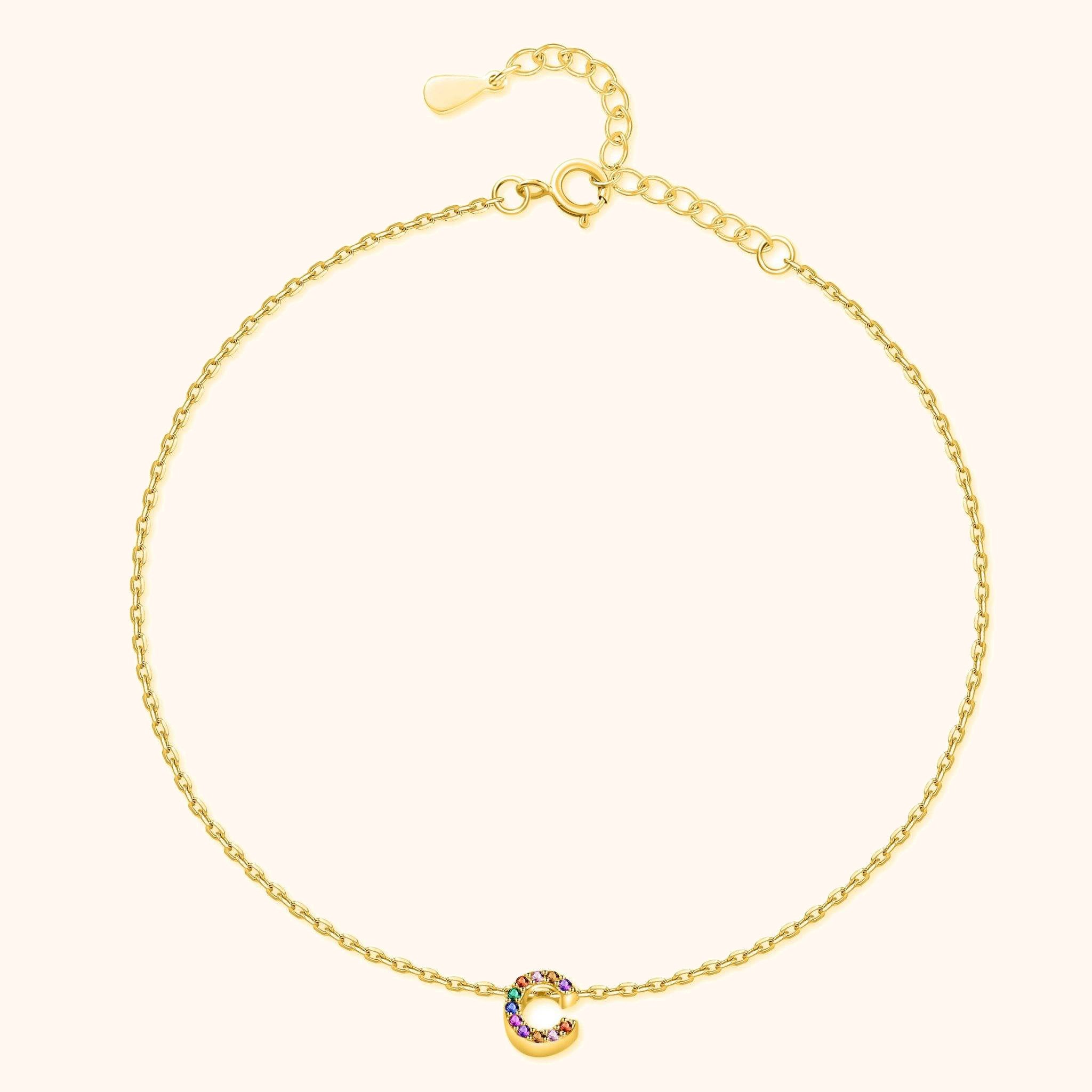 Irising Initial Anklet - Milas Jewels Shop