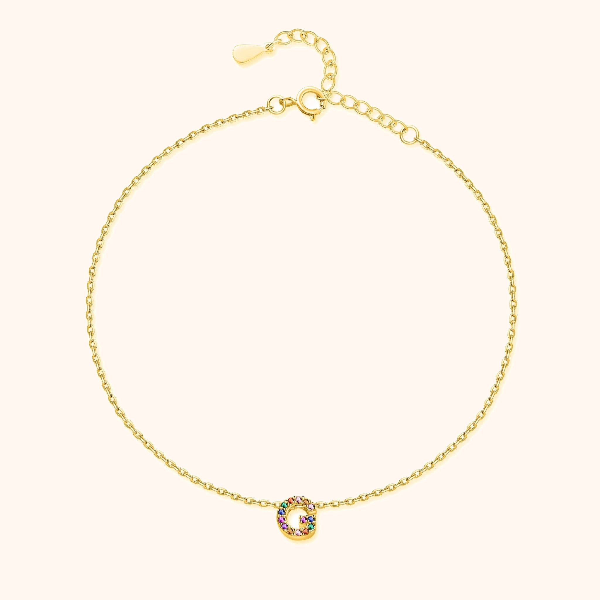 Irising Initial Anklet - Milas Jewels Shop
