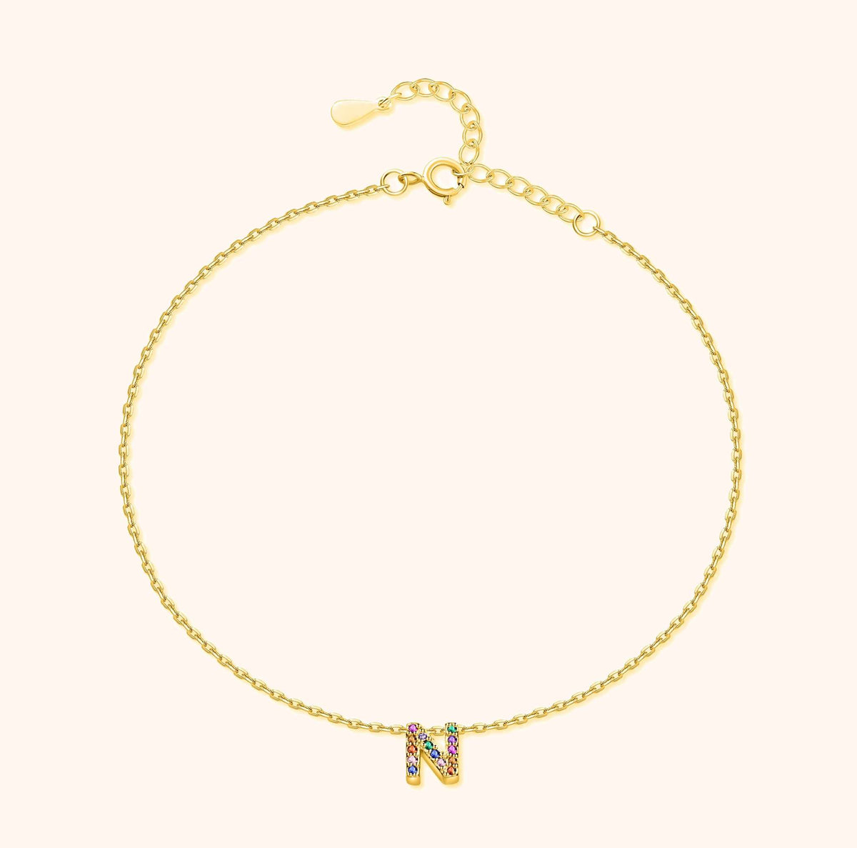 Irising Initial Anklet - Milas Jewels Shop
