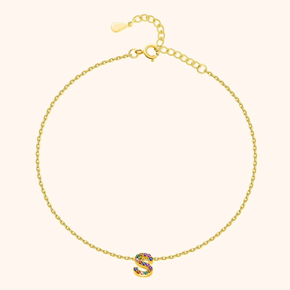 Irising Initial Anklet - Milas Jewels Shop