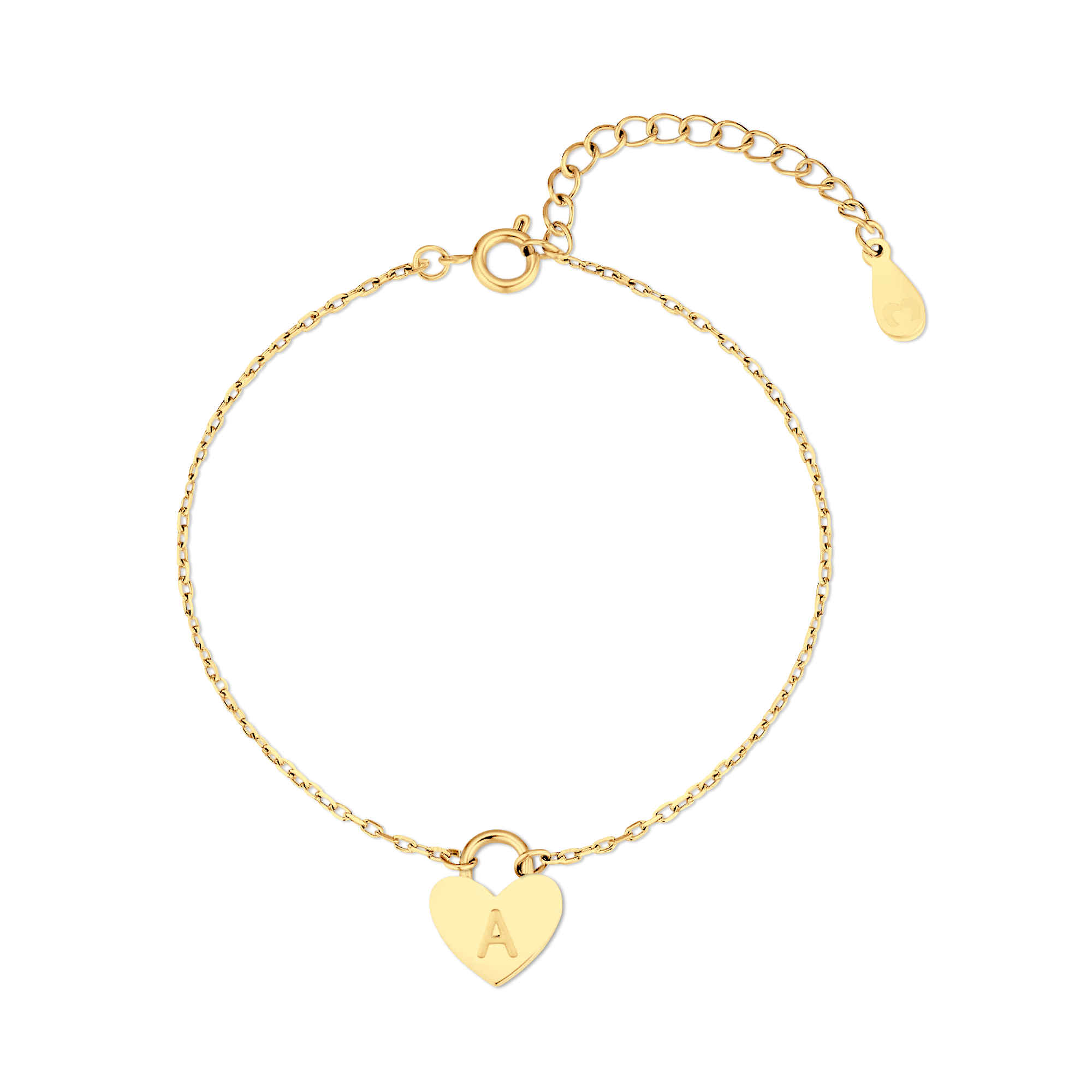Initial Heart Bracelet - Milas Jewels Shop