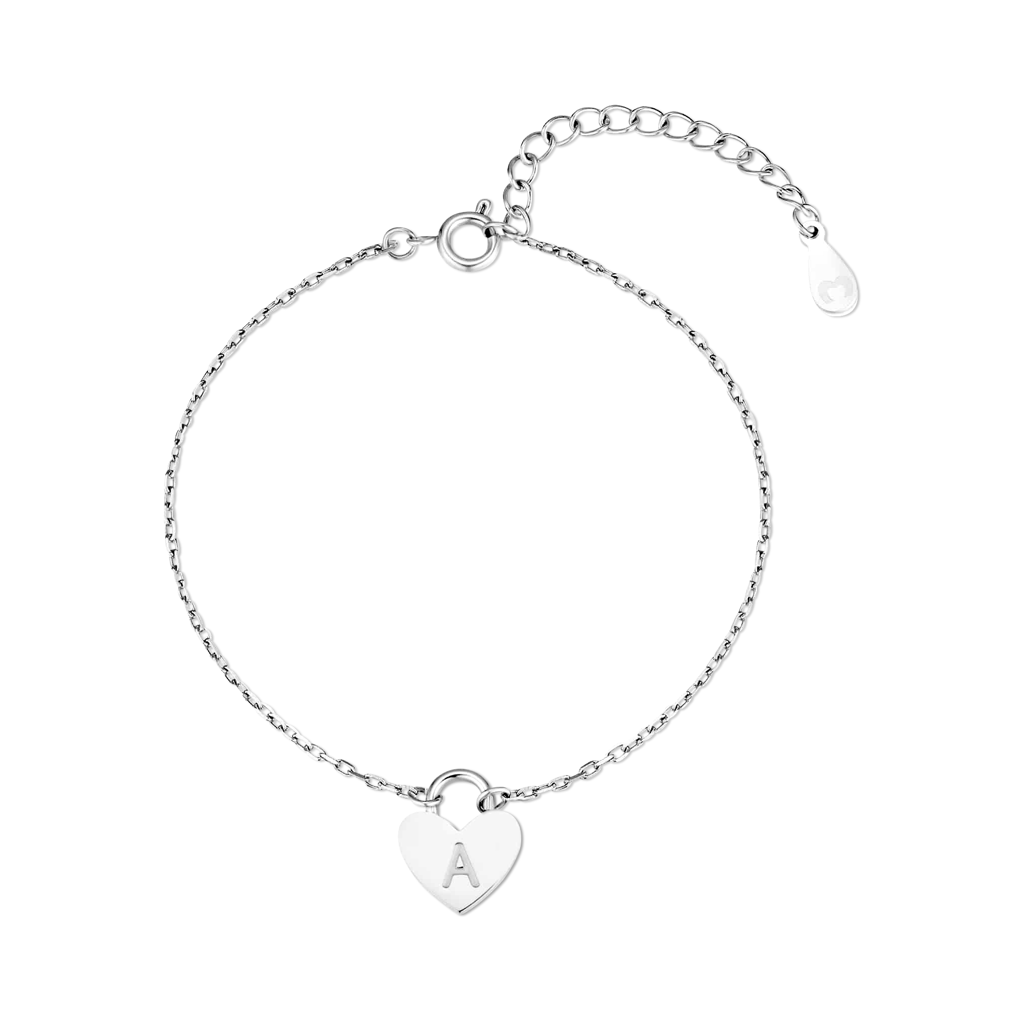 Initial Heart Bracelet - Milas Jewels Shop