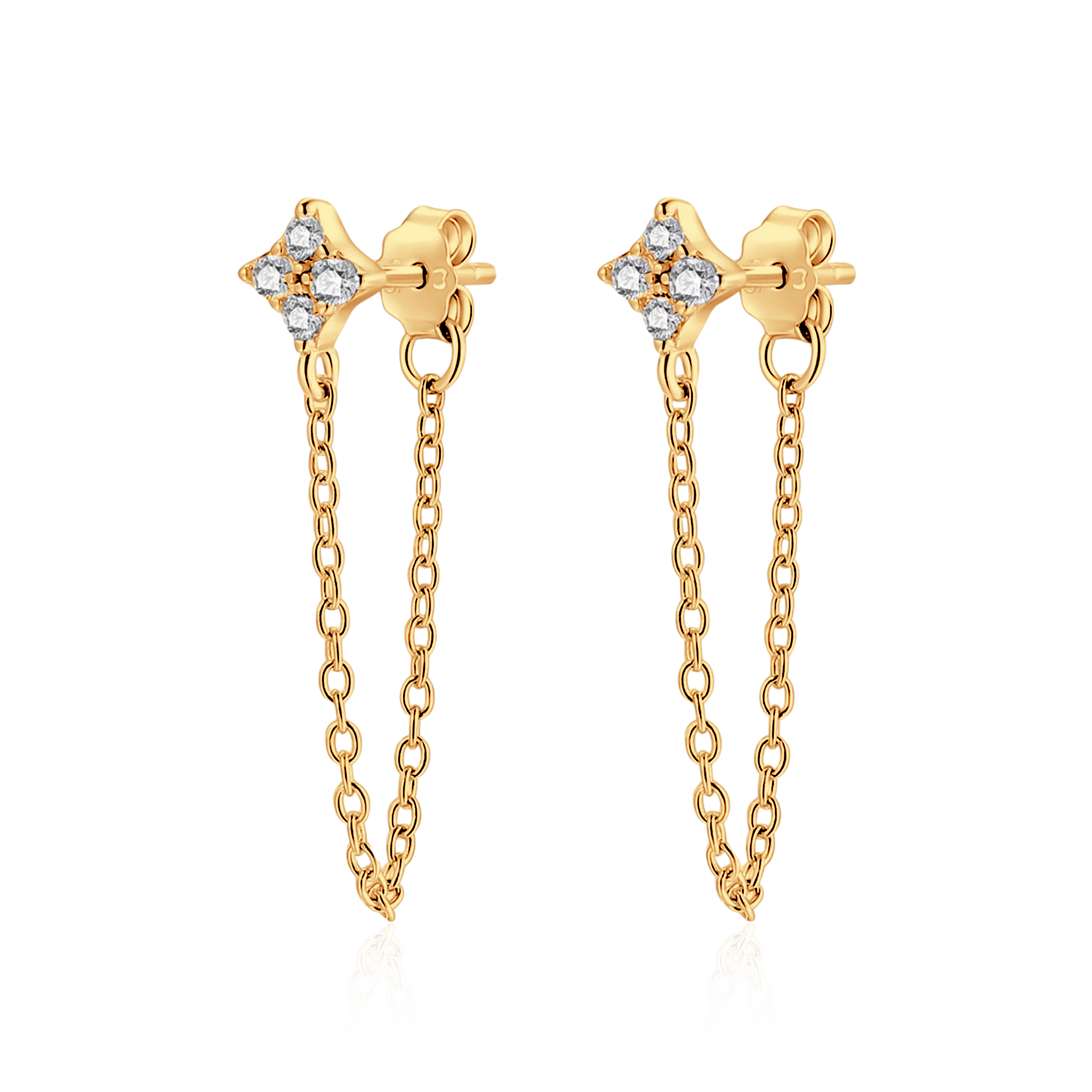 Gemstone Chain Earrings