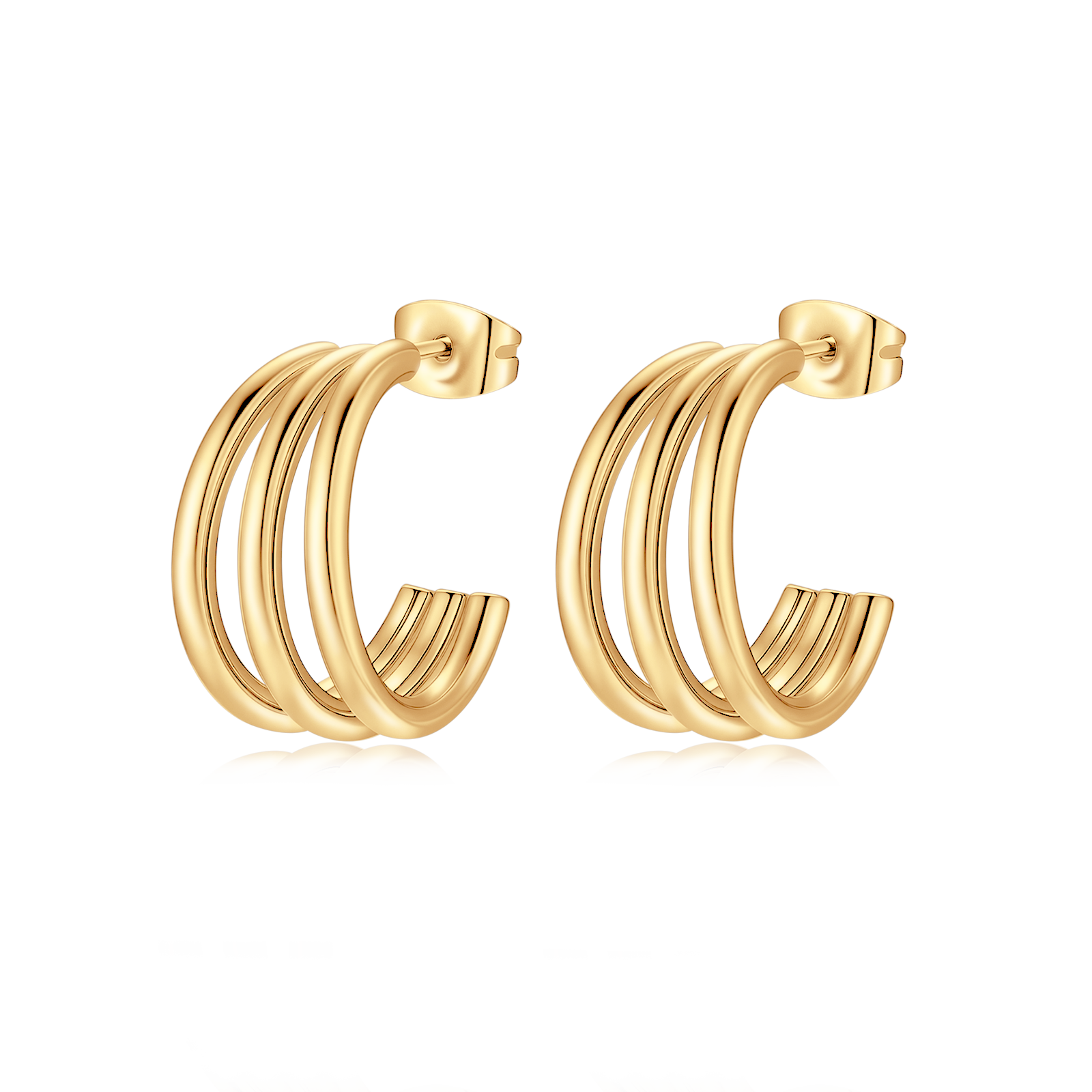 Half Ring Trinity Earrings - Milas Jewels Shop