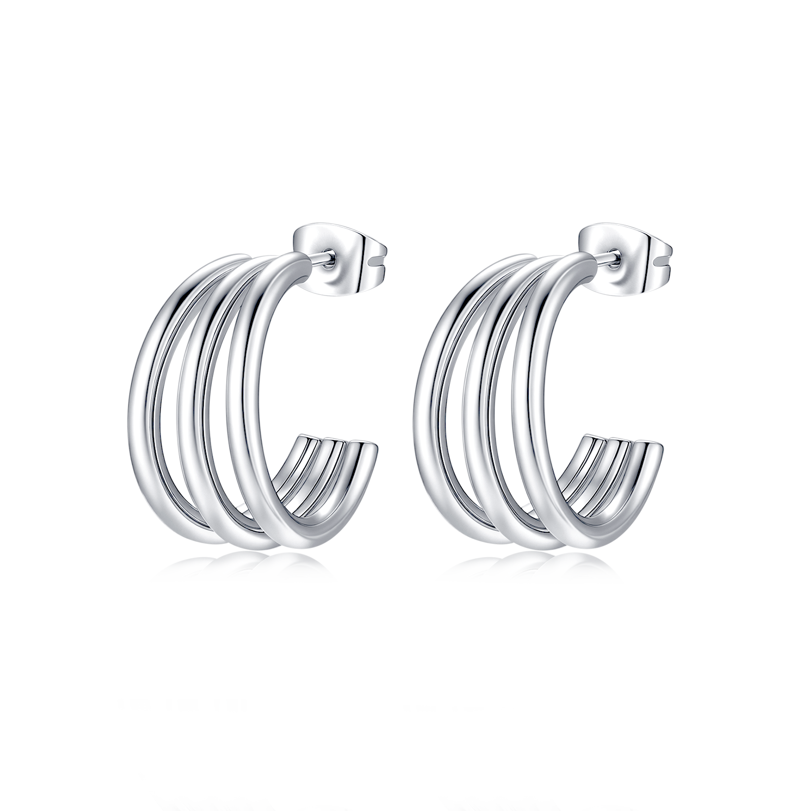 Half Ring Trinity Earrings - Milas Jewels Shop