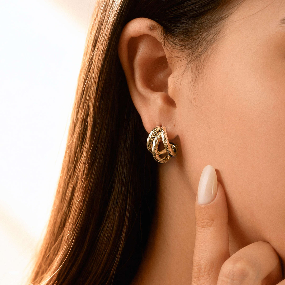 Half Ring Trije Earrings - Milas Jewels Shop