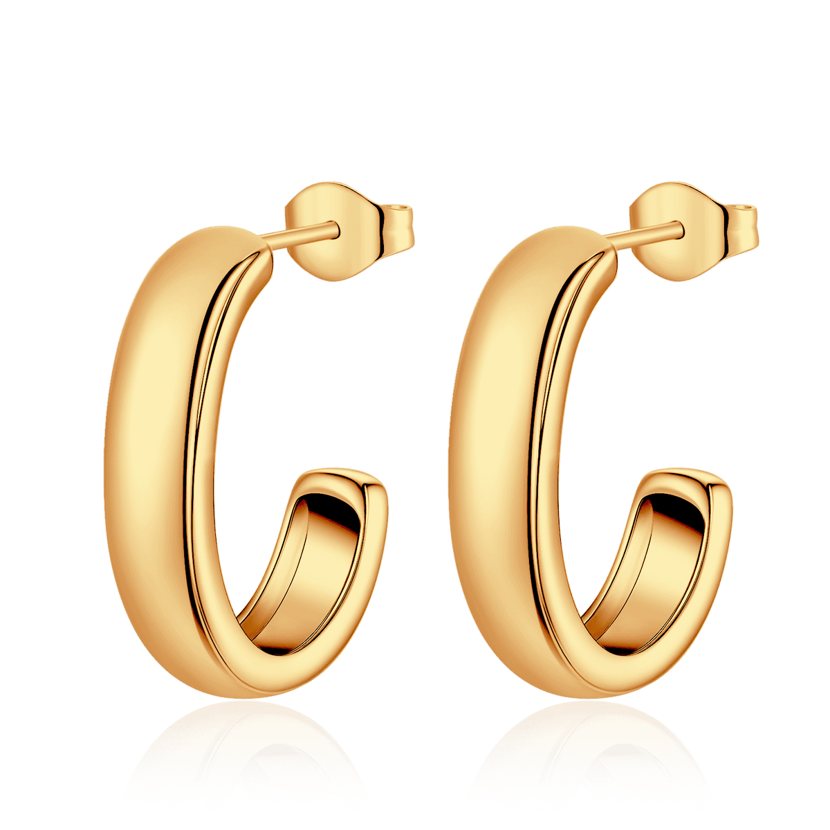 Half Ring J Hoop Earrings - Milas Jewels Shop