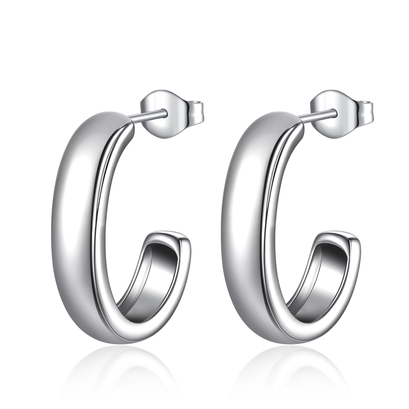 Half Ring J Hoop Earrings - Milas Jewels Shop