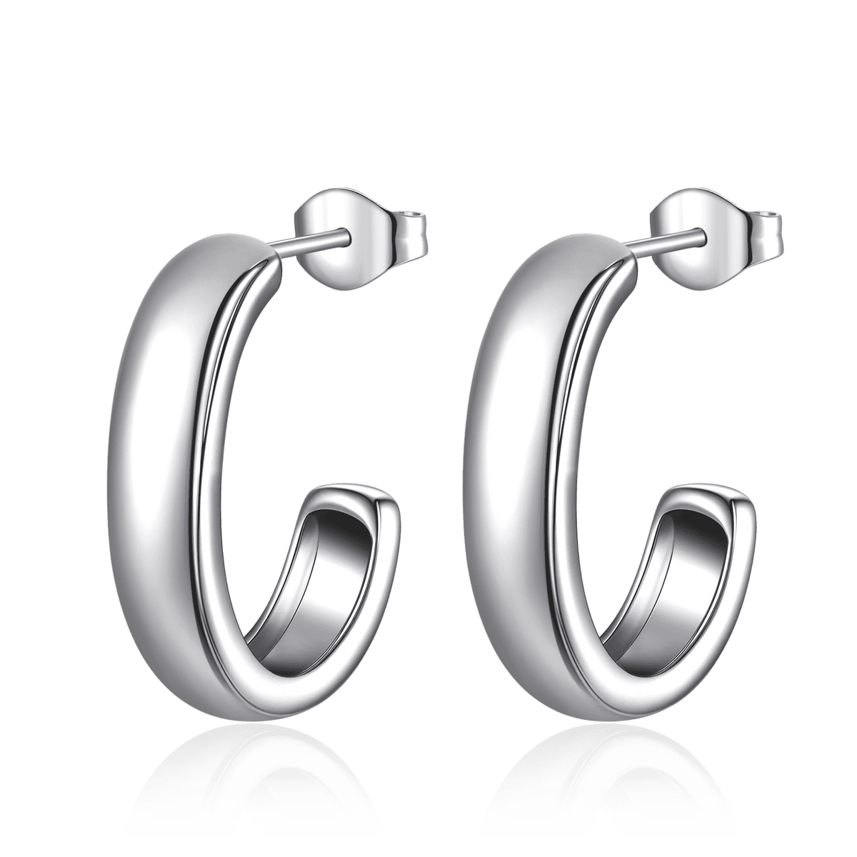 Half Ring J Hoop Earrings - Milas Jewels Shop