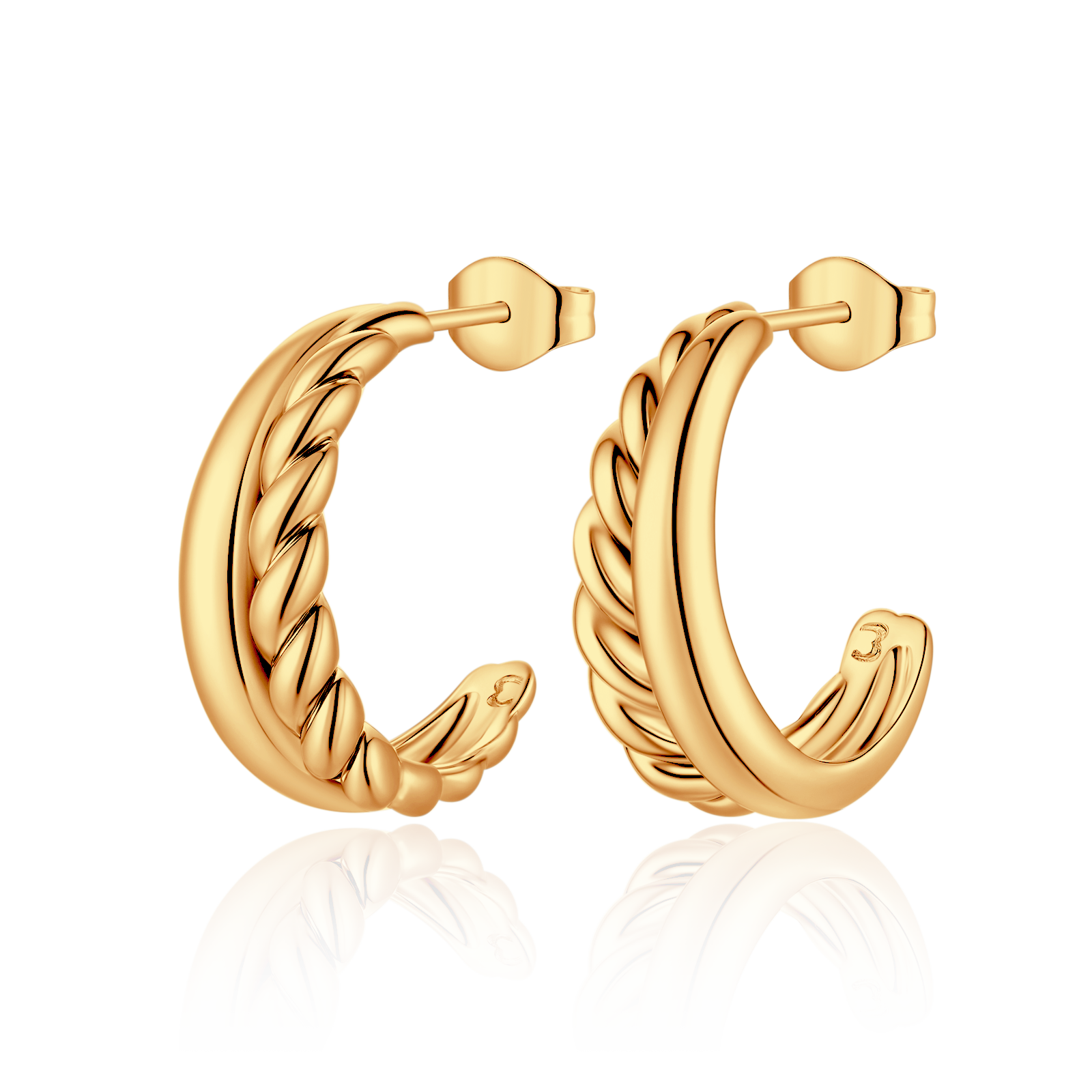 Half Ring Textures Earrings - Milas Jewels Shop