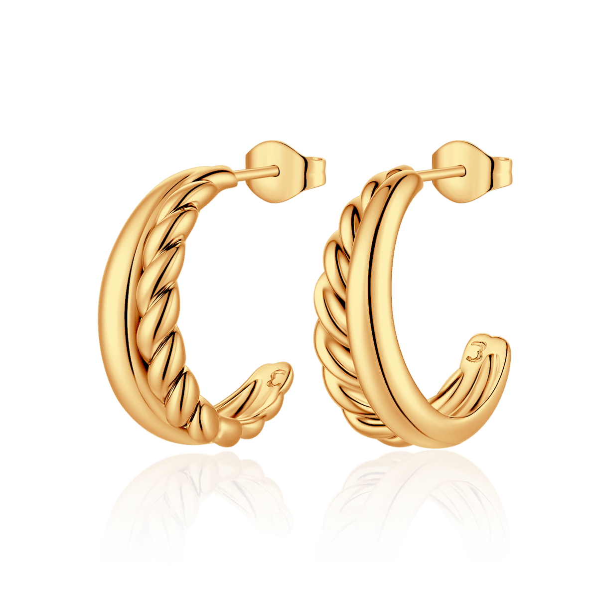 Half Ring Textures Earrings - Milas Jewels Shop