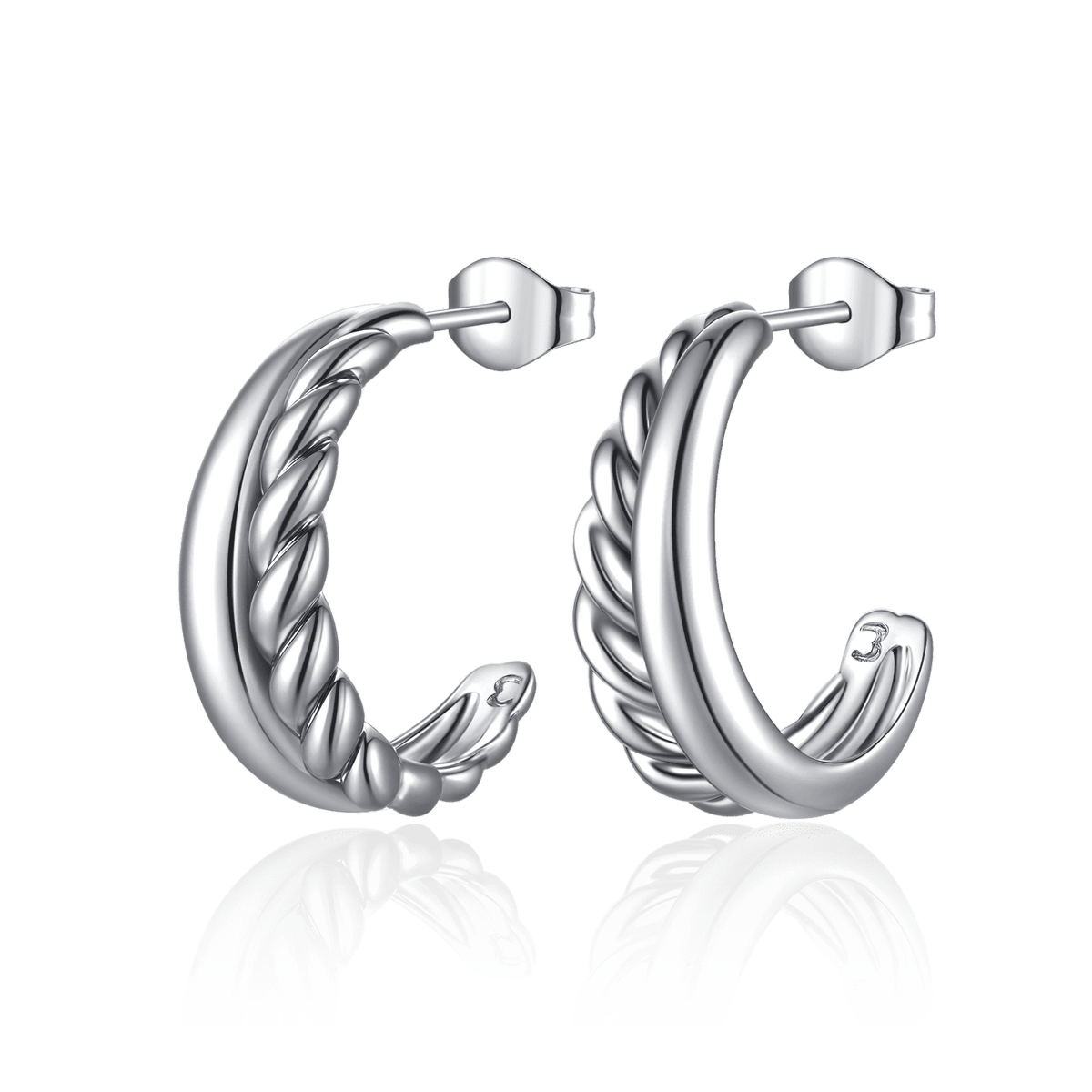 Half Ring Textures Earrings - Milas Jewels Shop