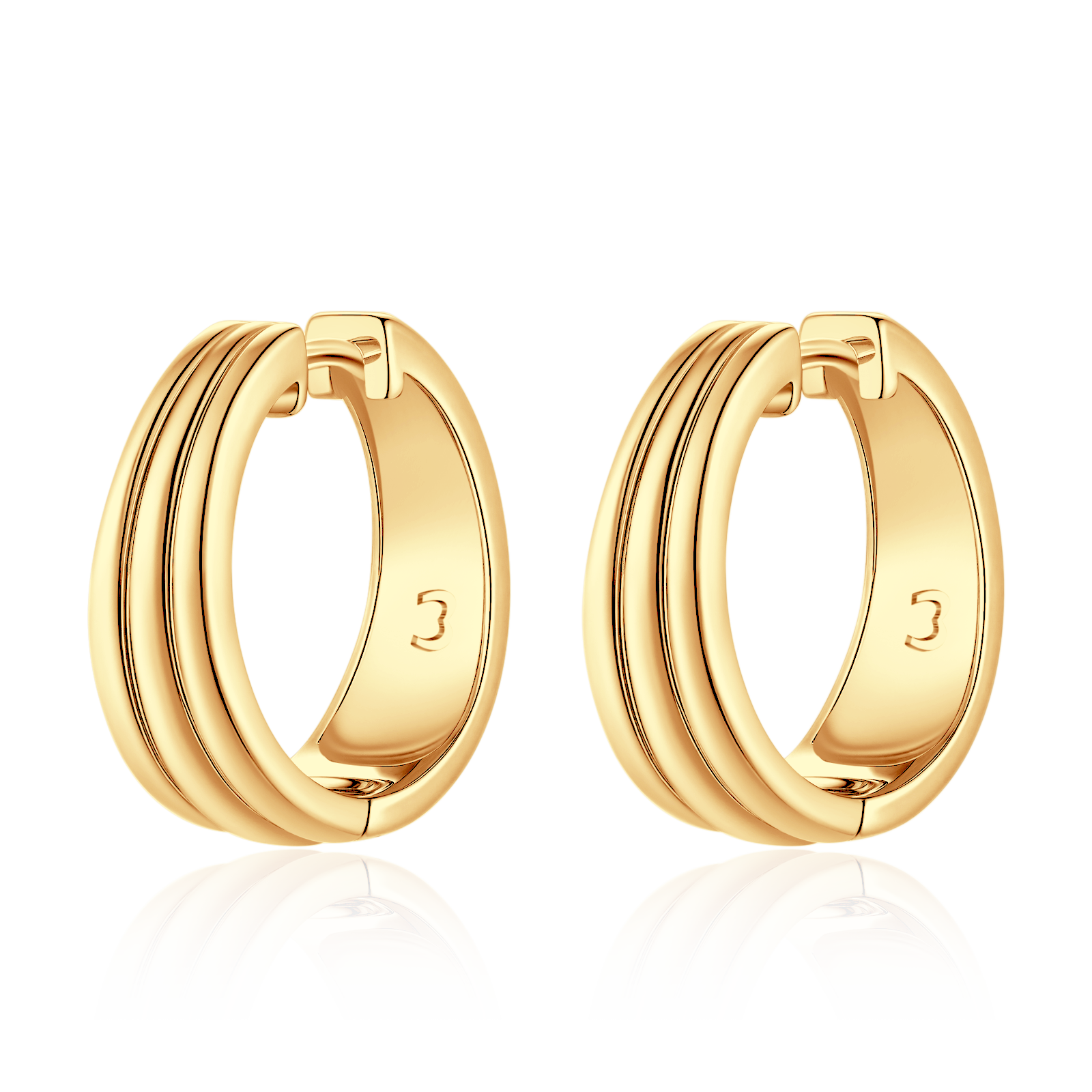 Ribbed Hoop Earrings - Milas Jewels Shop