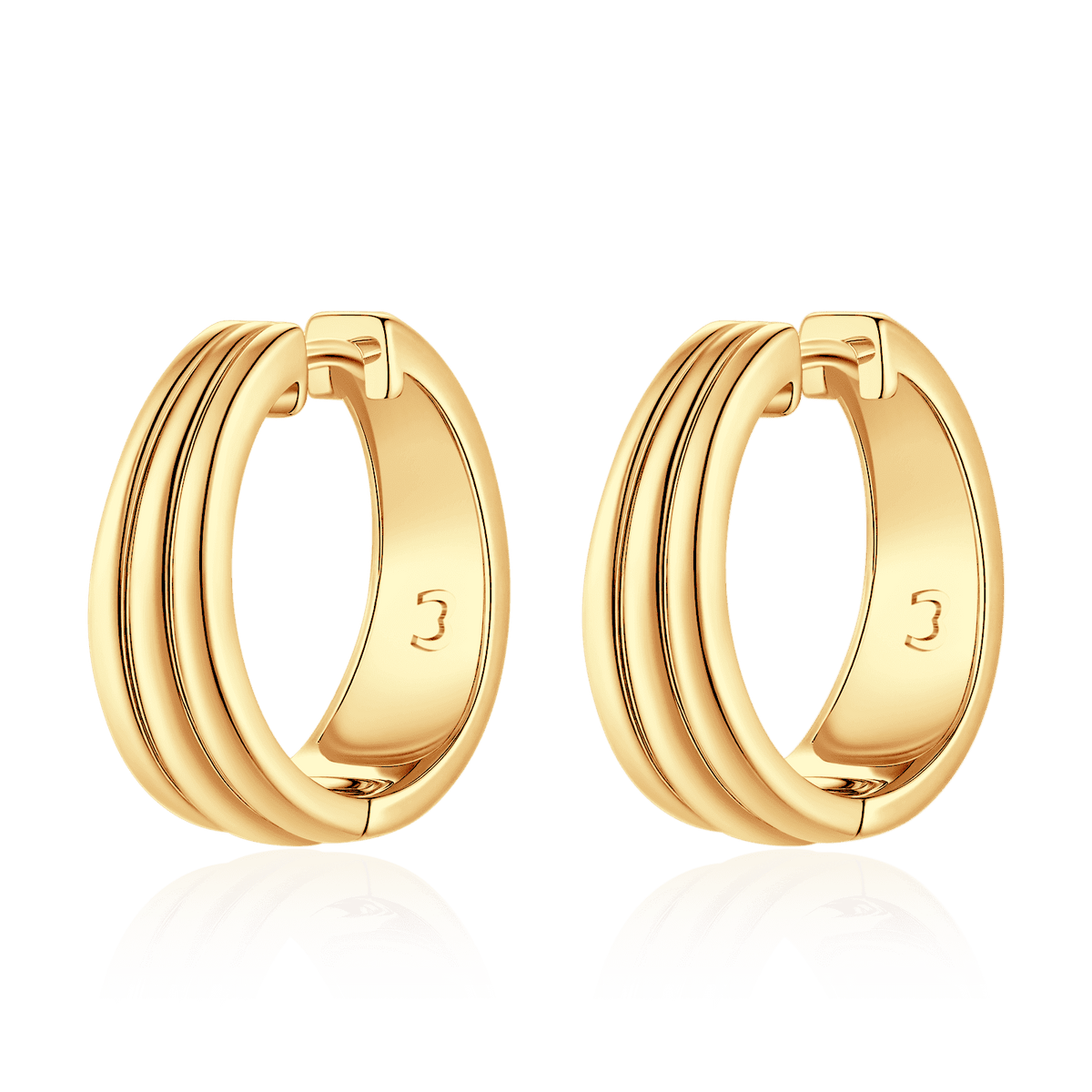 Ribbed Hoop Earrings - Milas Jewels Shop