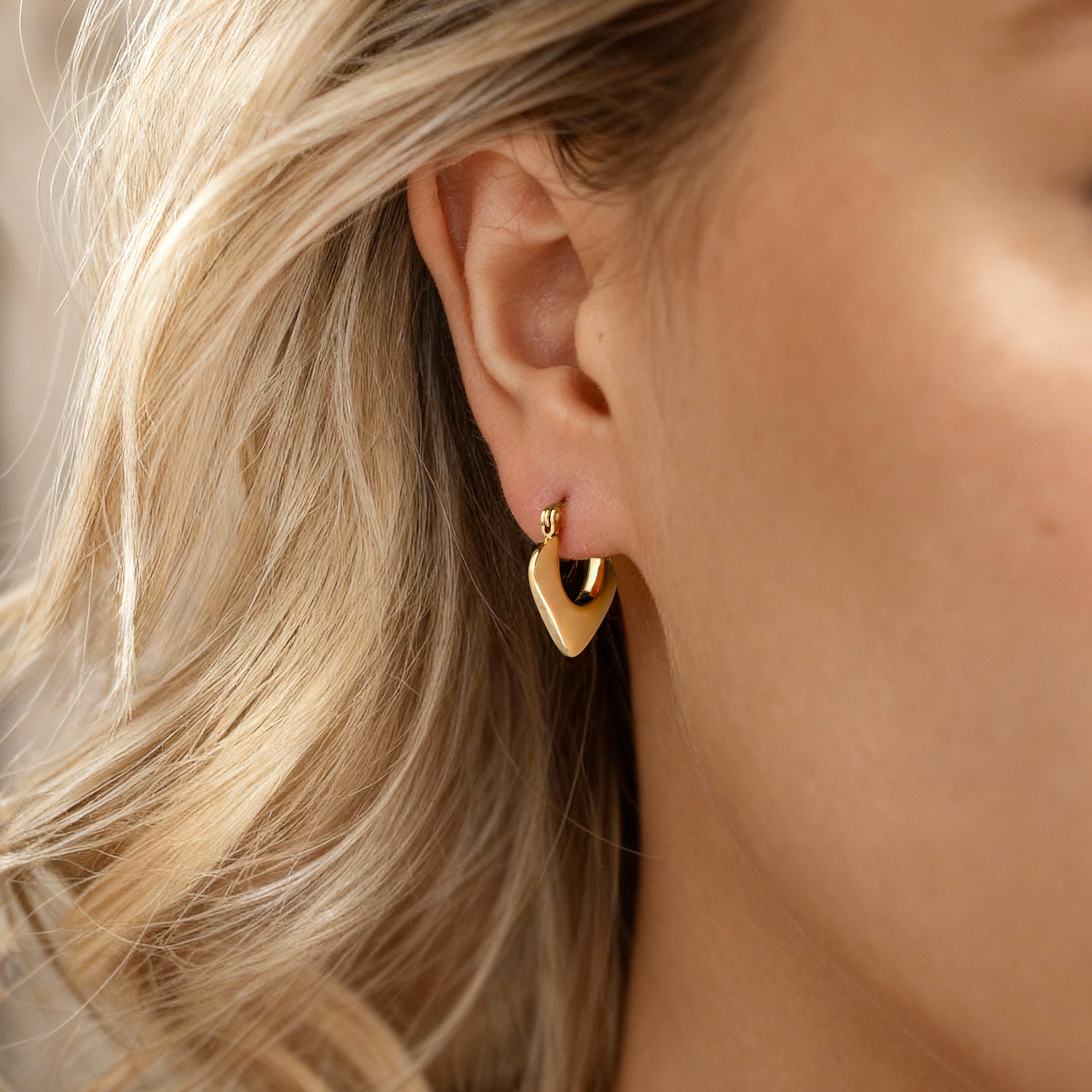 Triangular Hoop Earrings - Milas Jewels Shop