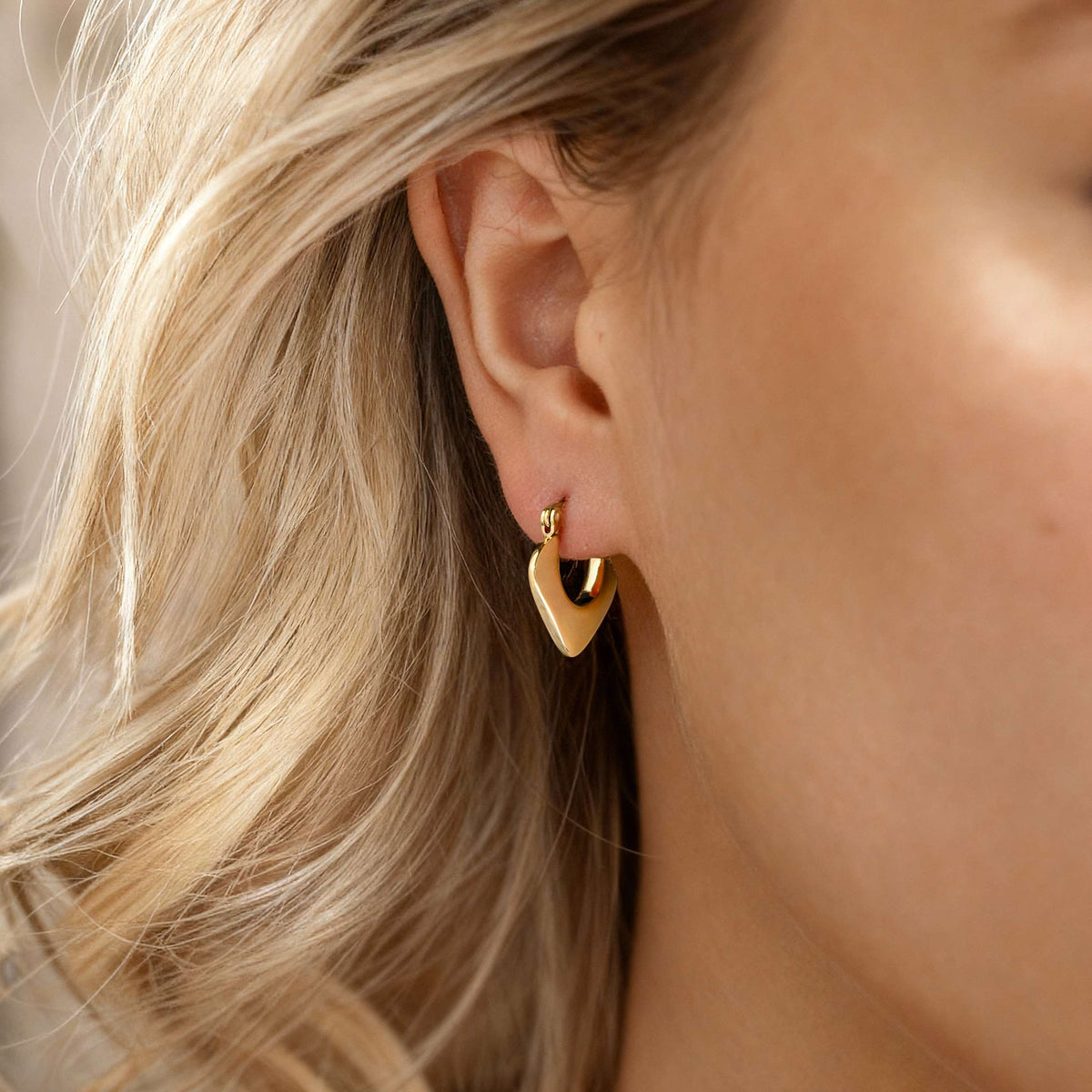 Triangular Hoop Earrings - Milas Jewels Shop