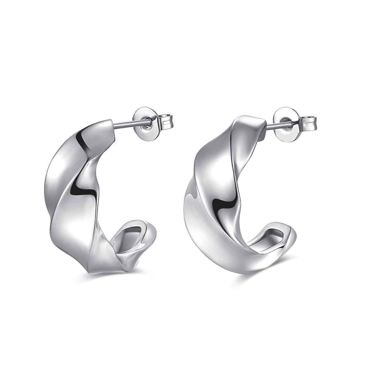 Half Ring Undulation Earrings
