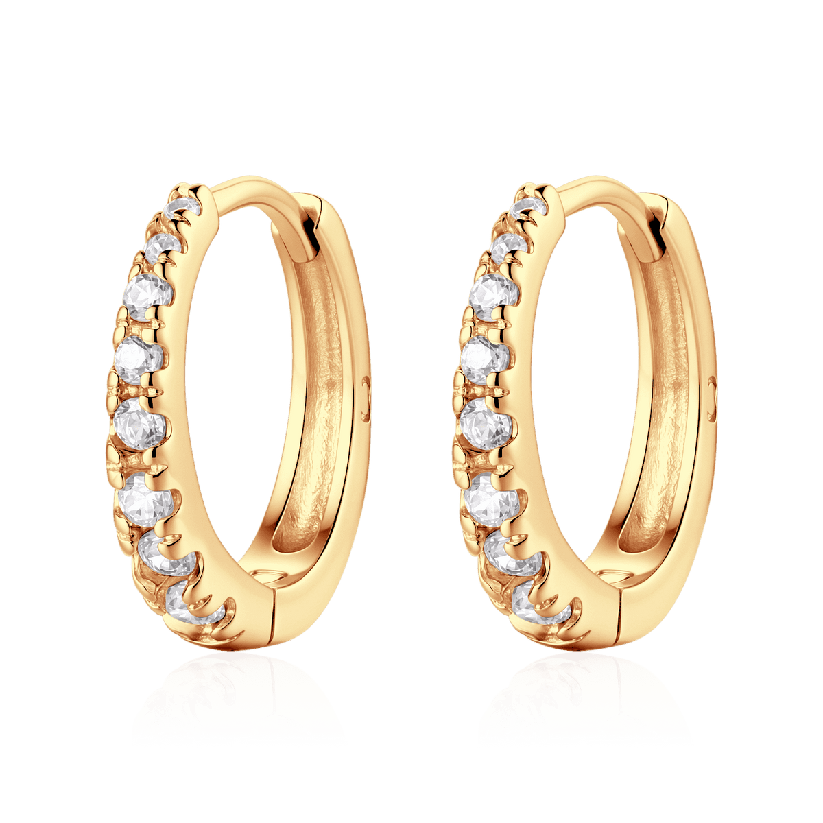 White Sparkle Hoop Earrings