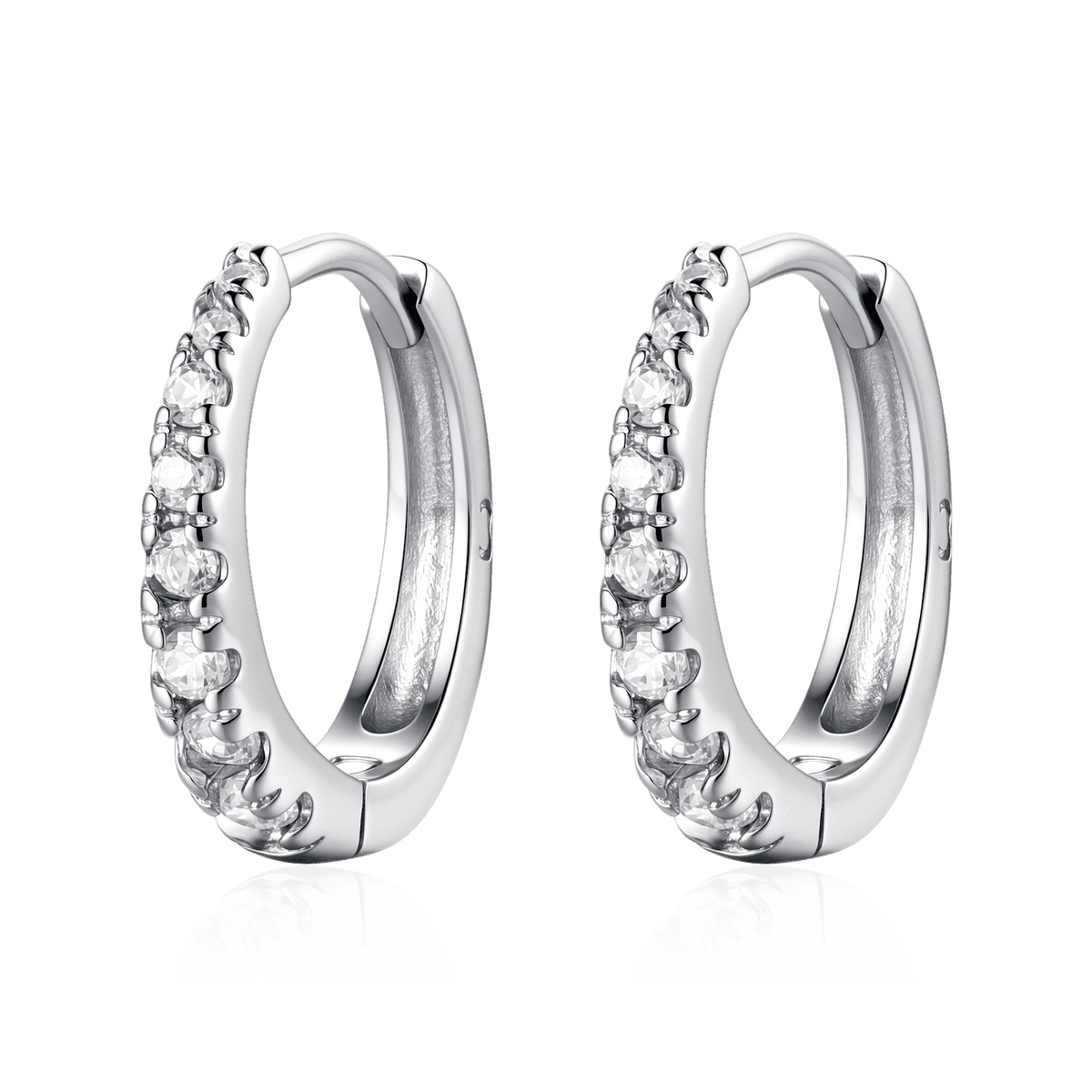 White Sparkle Hoop Earrings