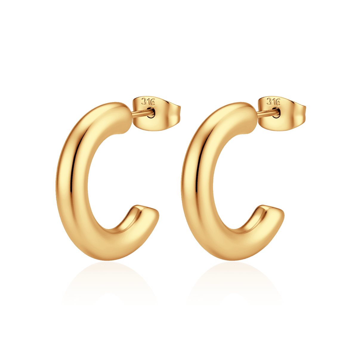 Half Ring Thick Earrings