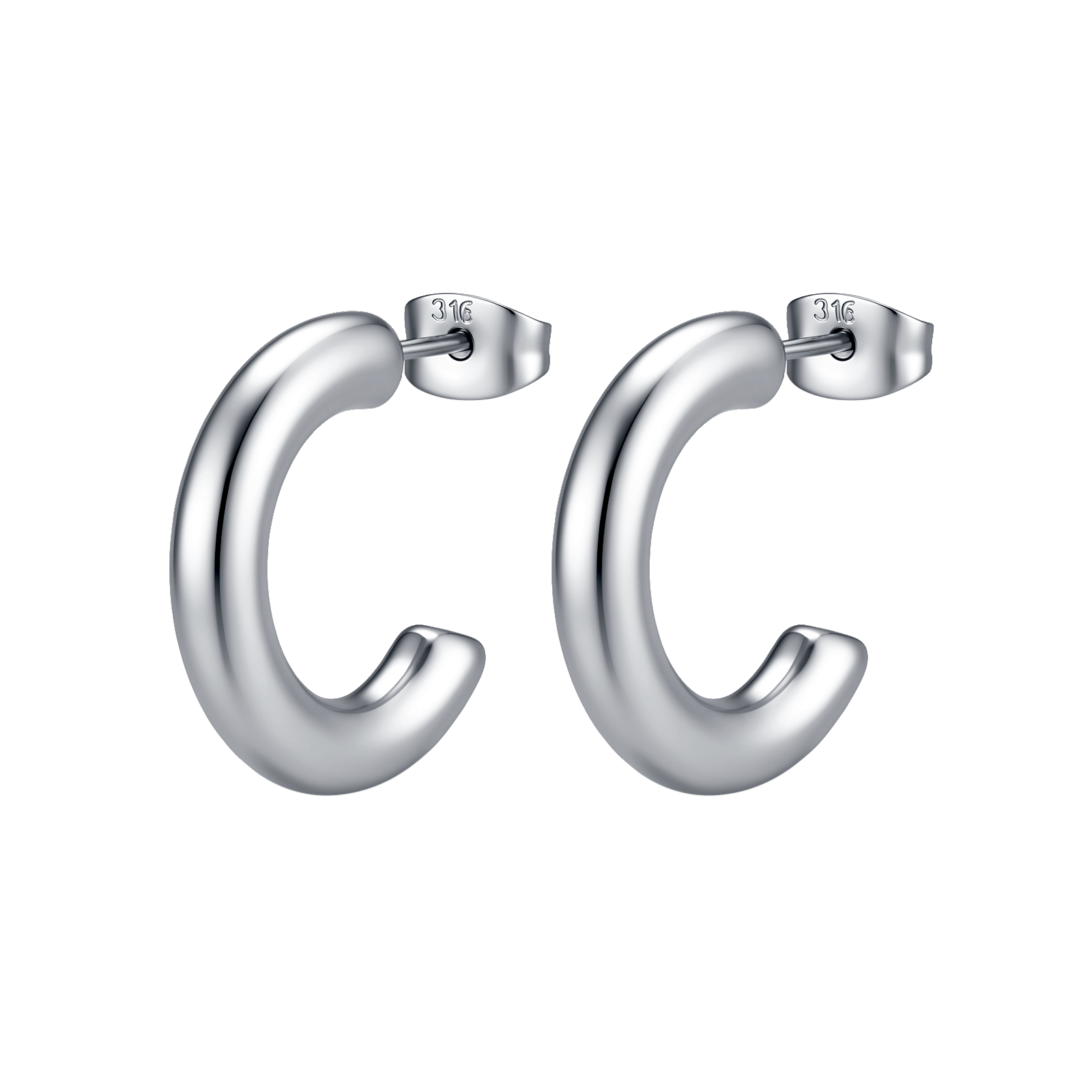 Half Ring Thick Earrings