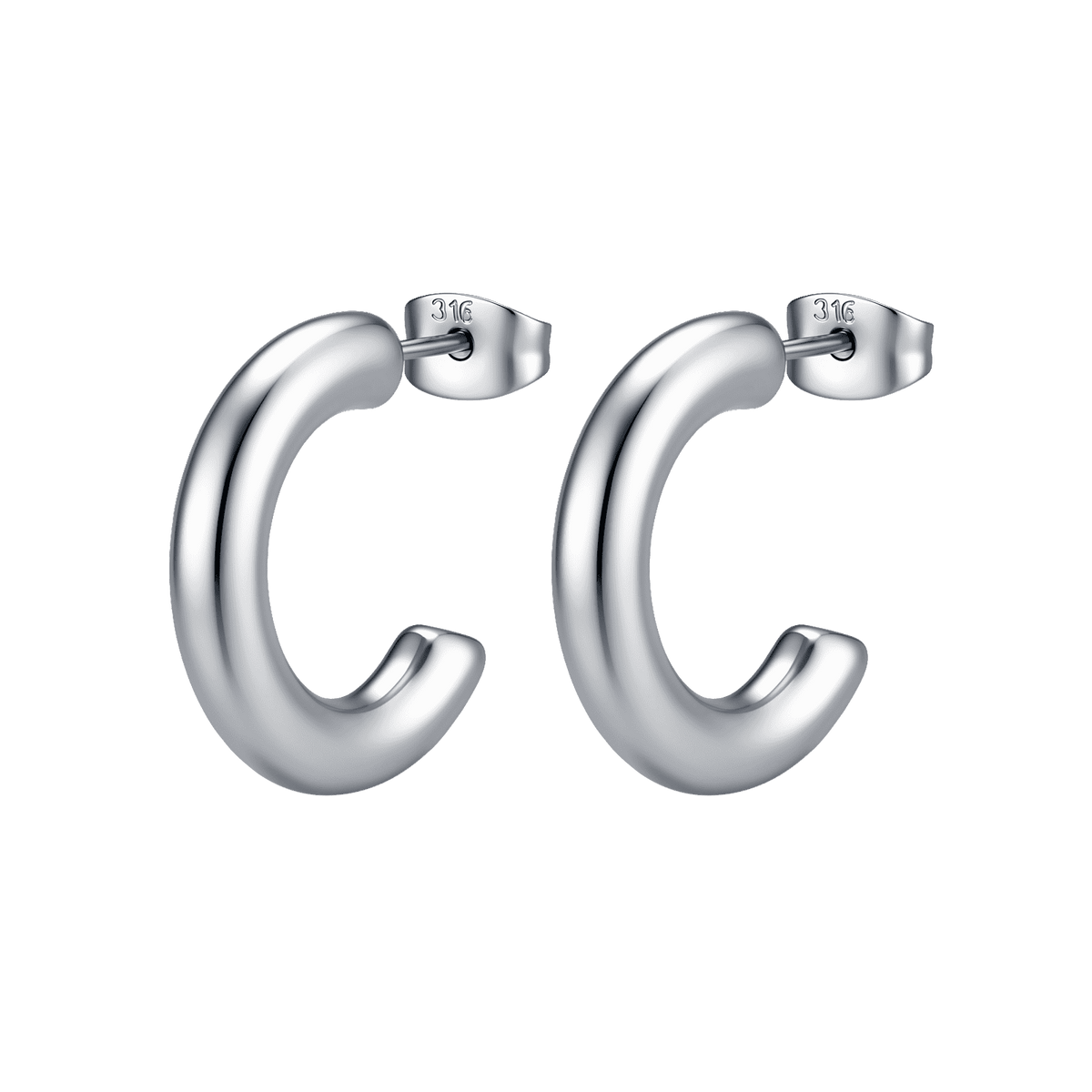 Half Ring Thick Earrings