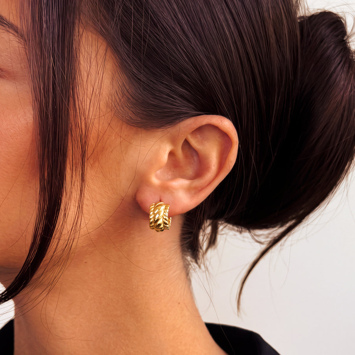 Half Ring Carved Earrings