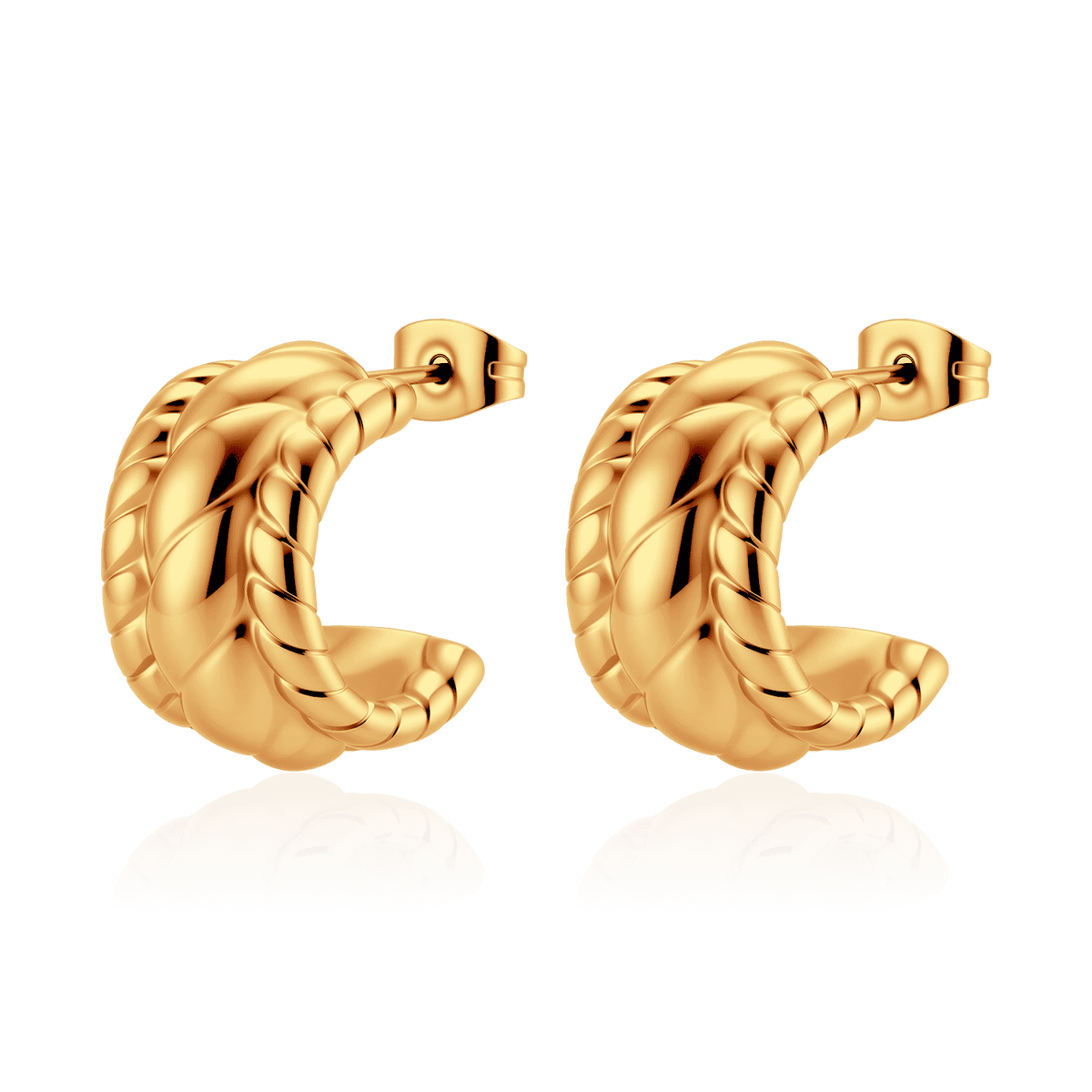 Half Ring Carved Earrings