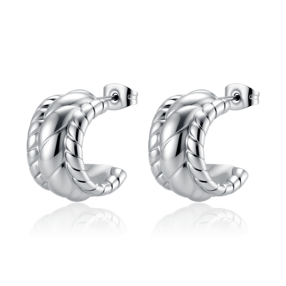 Half Ring Carved Earrings