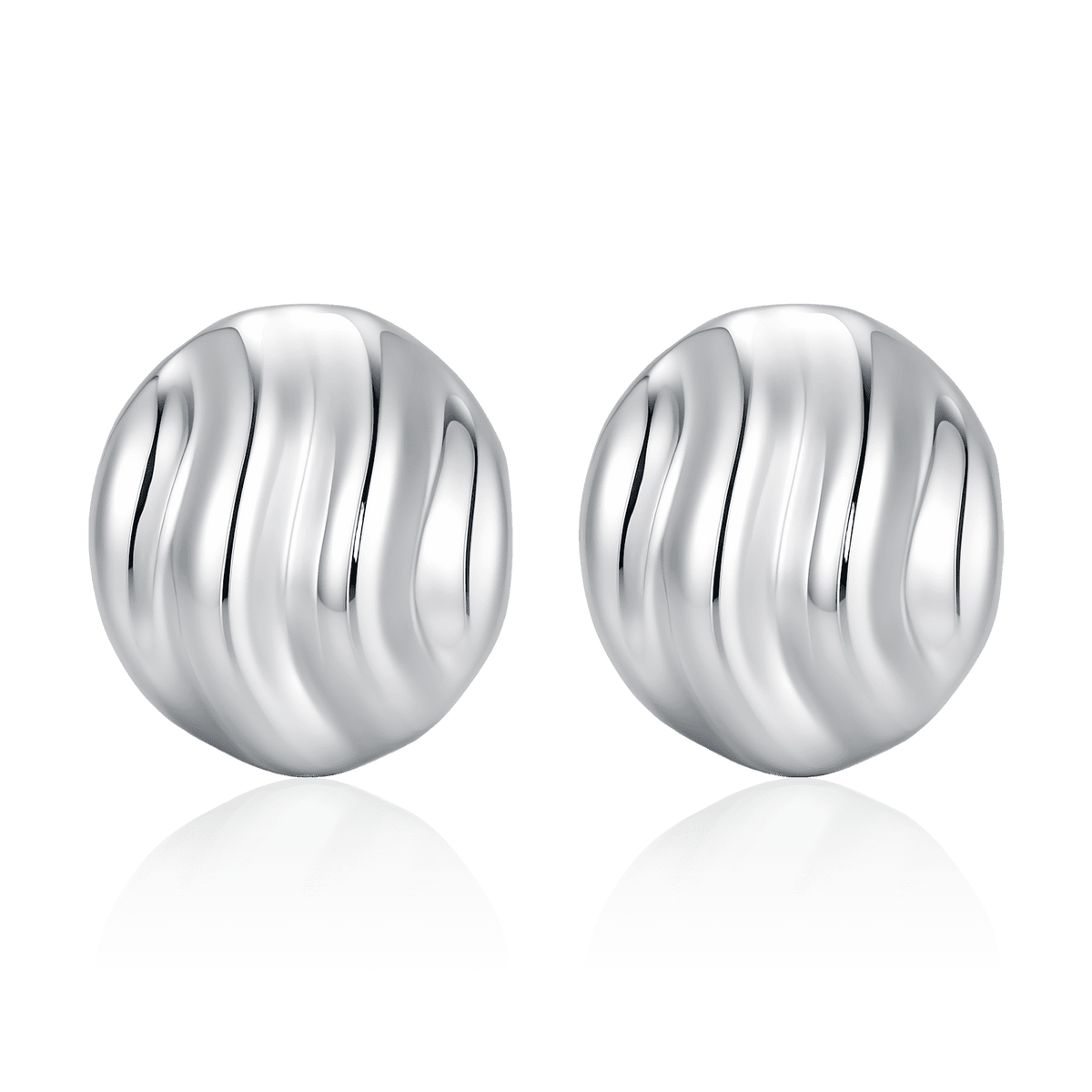 Round Button Earrings