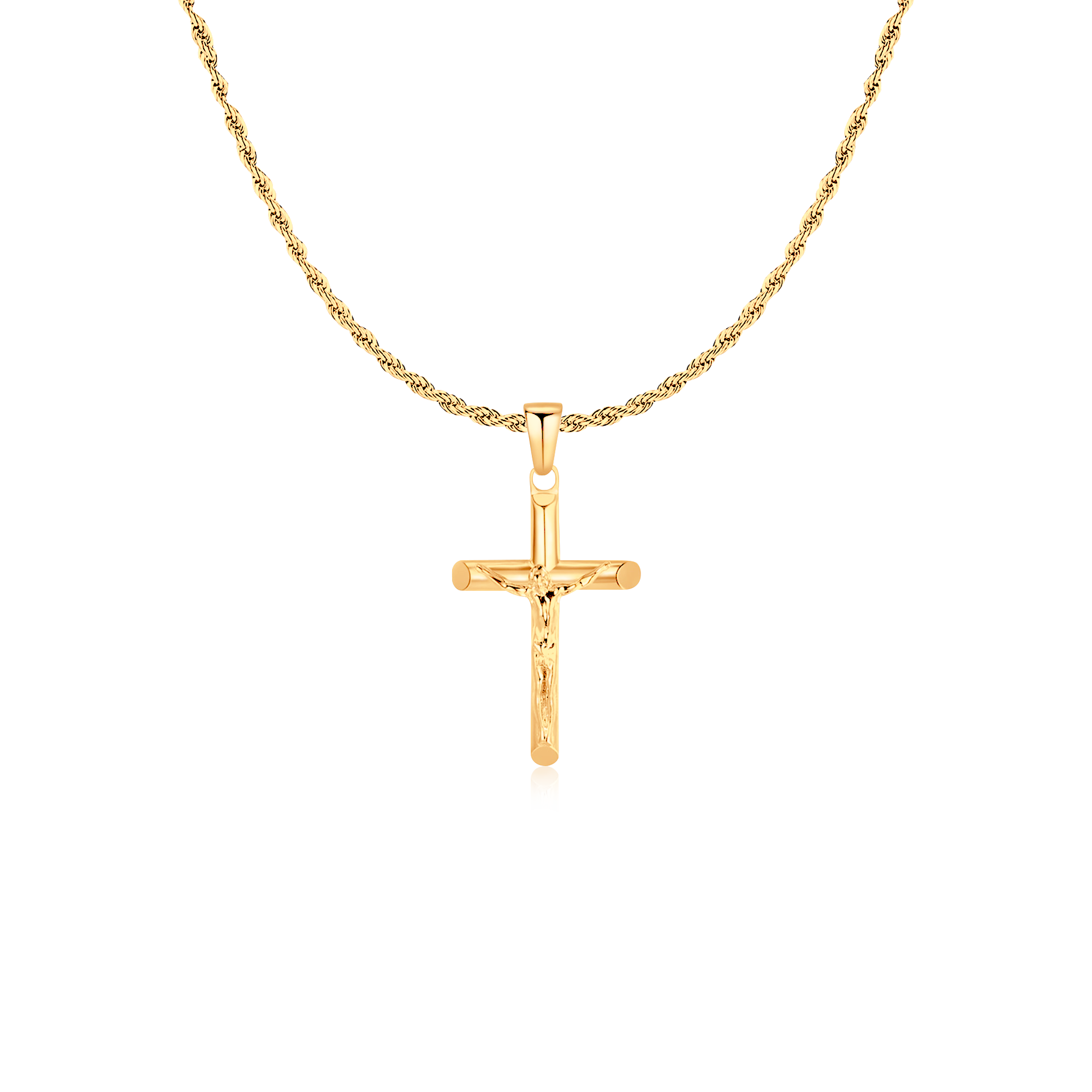 Jesus Christ Cross BRAVE Men's Necklace - Milas Jewels Shop