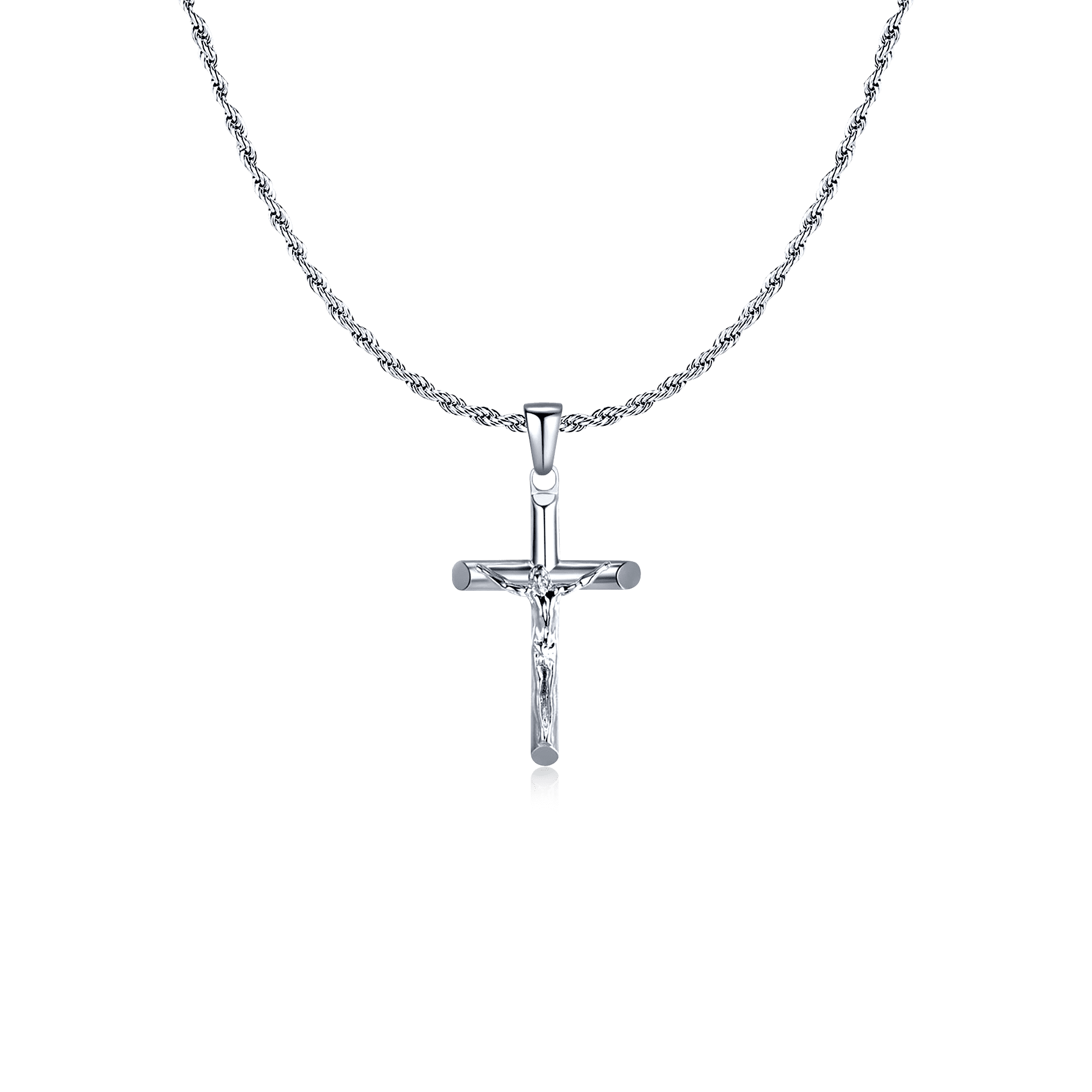 Jesus Christ Cross BRAVE Men's Necklace - Milas Jewels Shop