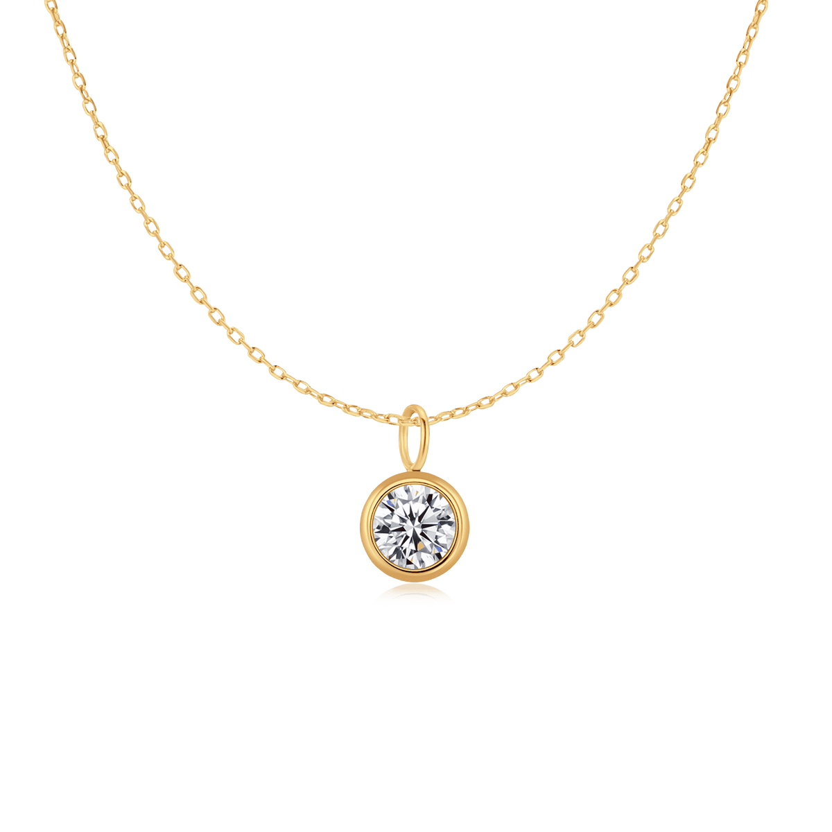 Zirconia Circle Necklace - Milas Jewels Shop