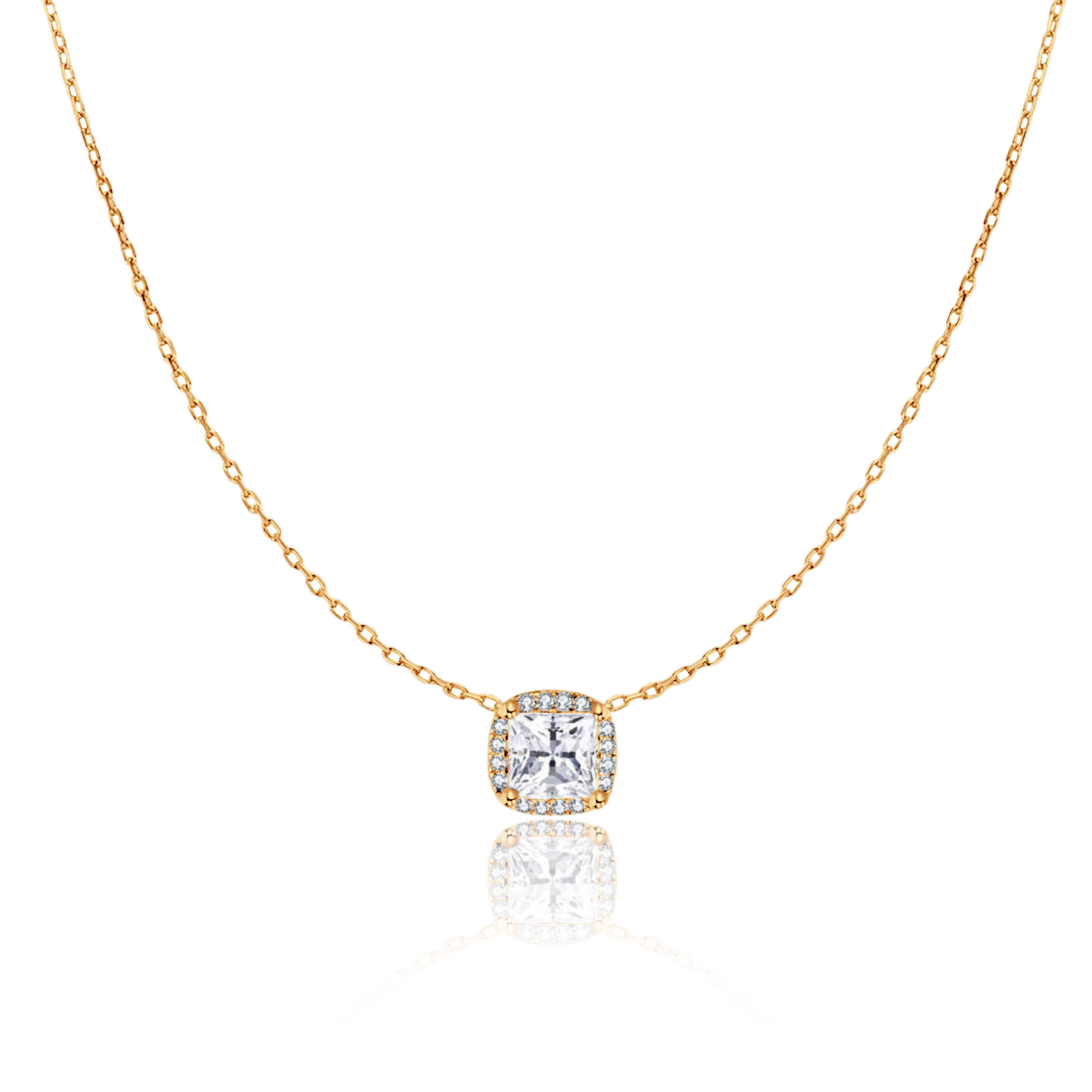 Square Zirconia Necklace - Milas Jewels Shop
