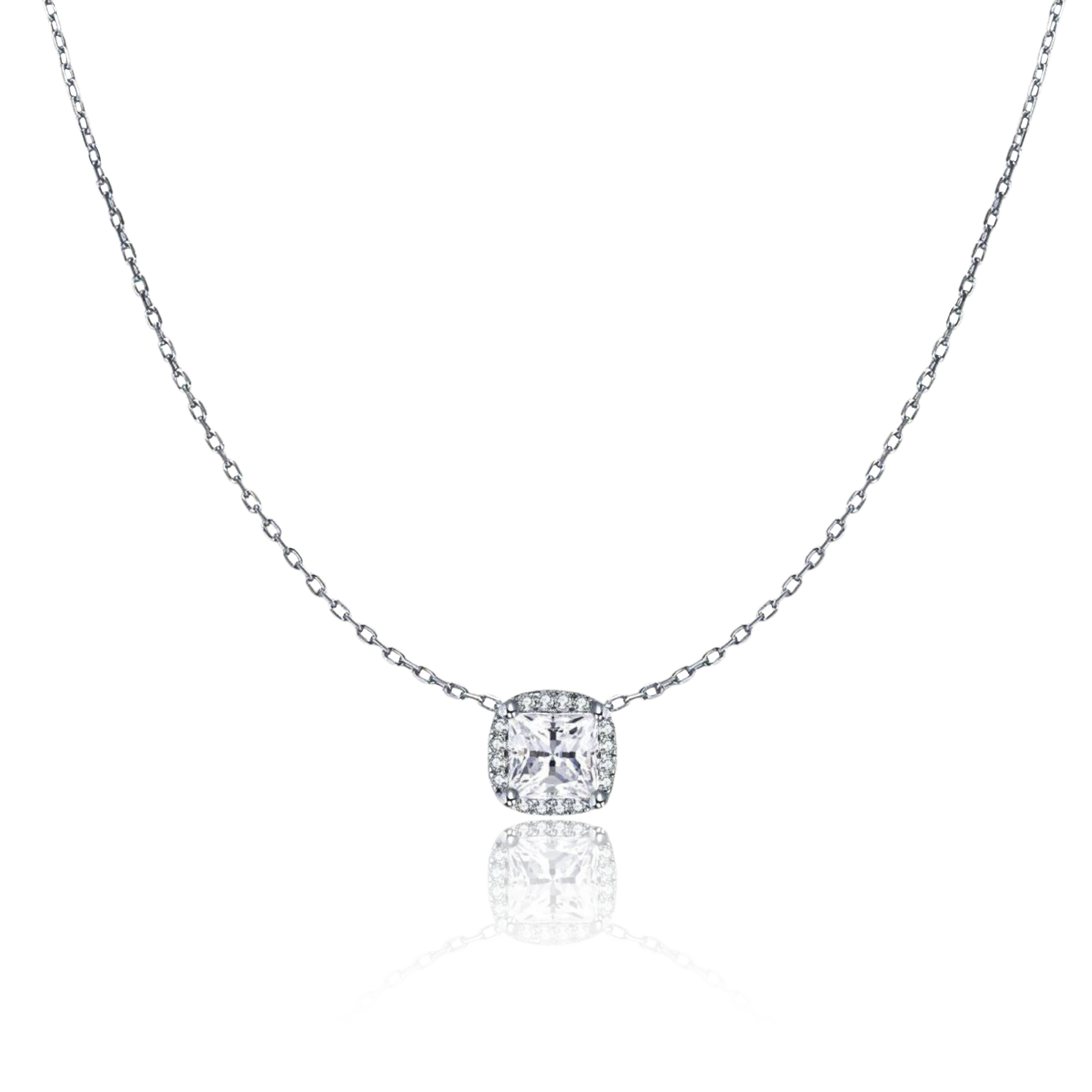 Square Zirconia Necklace - Milas Jewels Shop