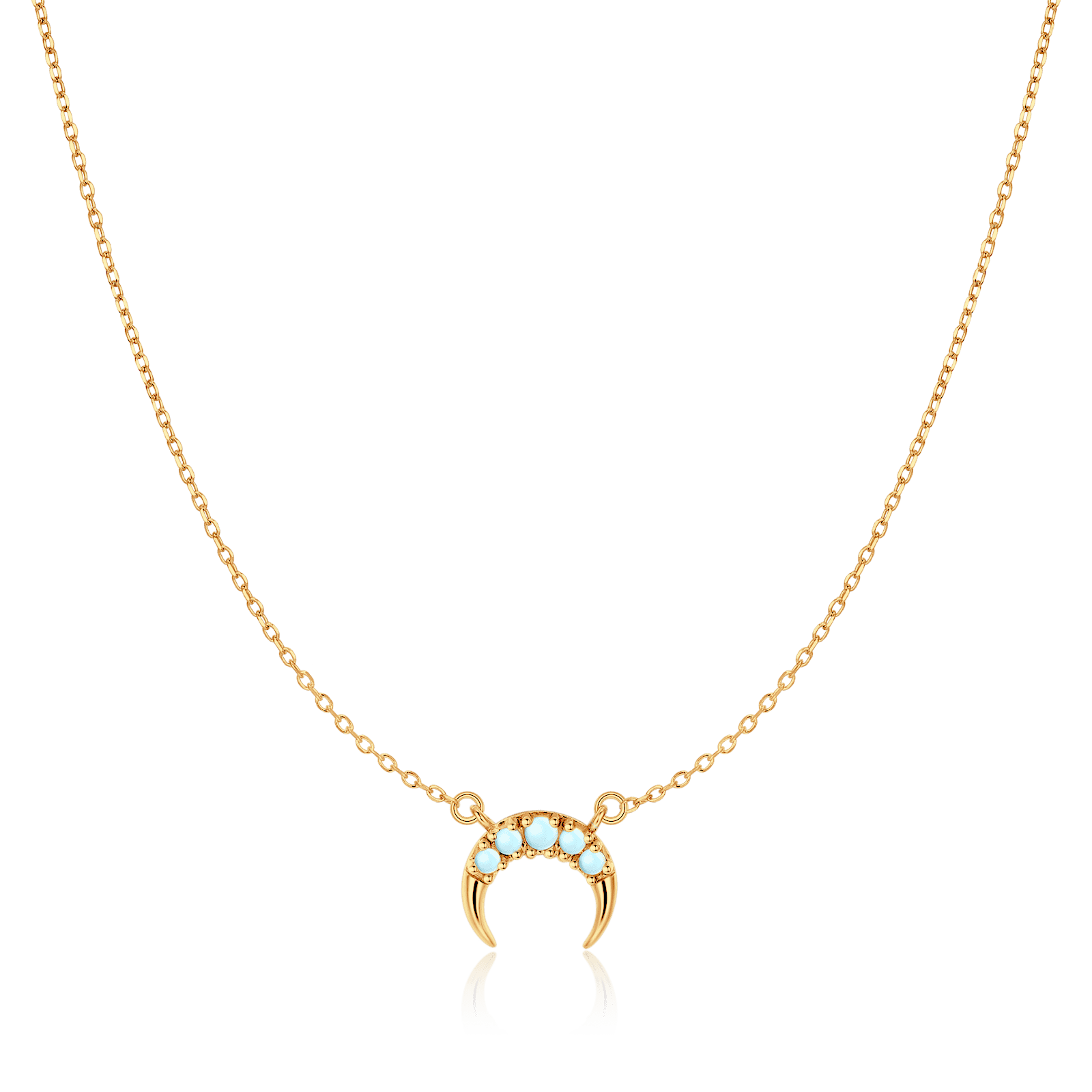 Blue Crescent Necklace