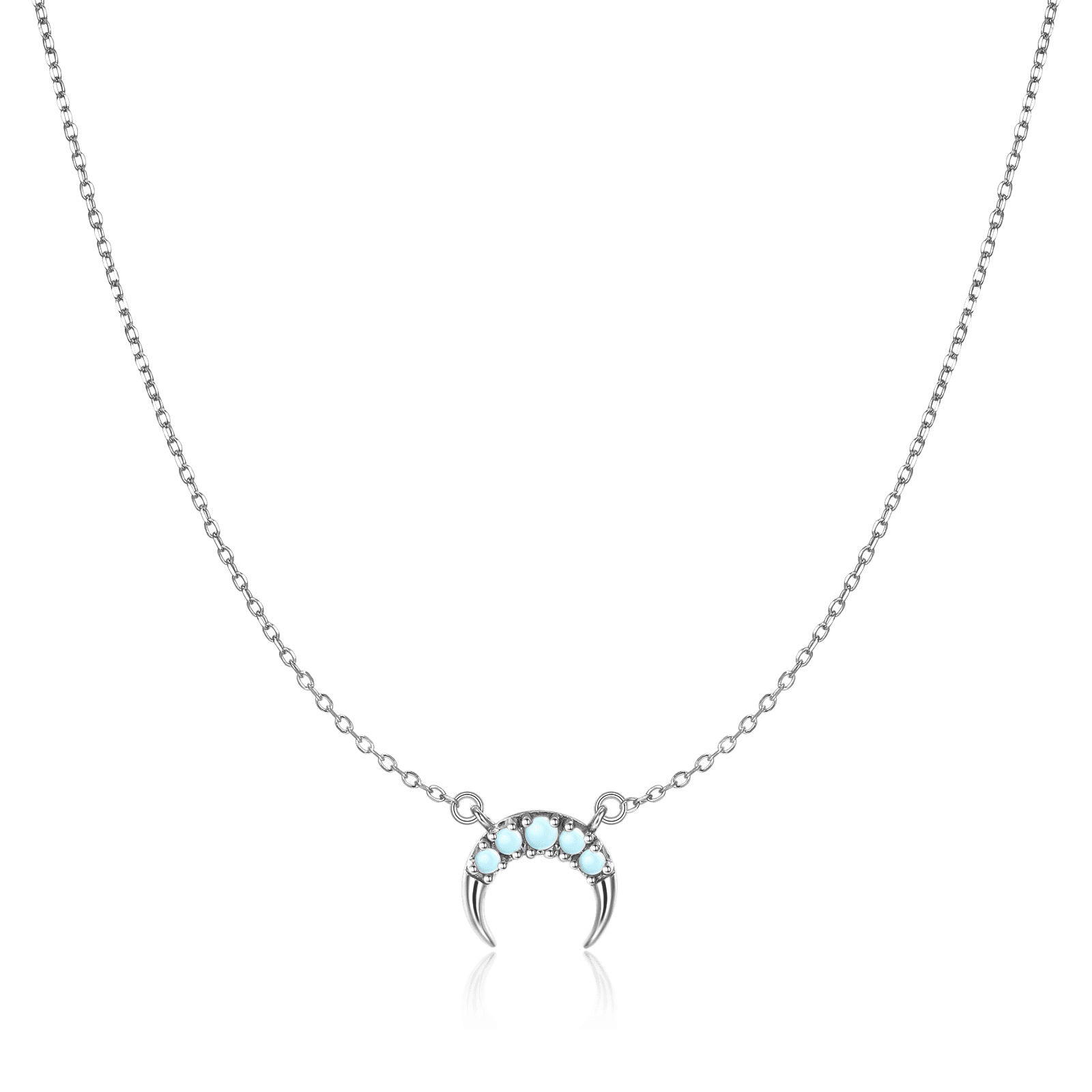Blue Crescent Necklace