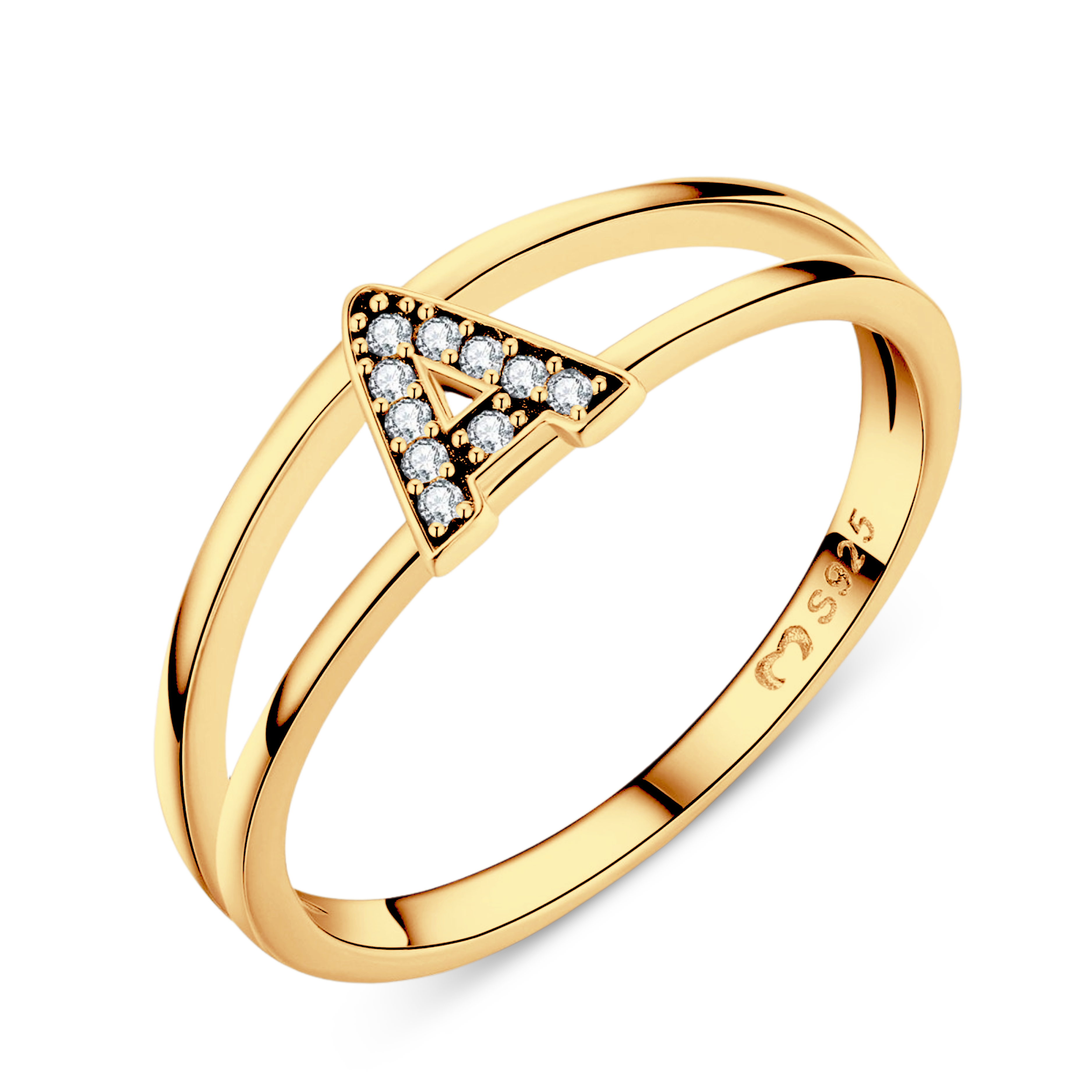 Golden Initials Ring - Milas Jewels Shop