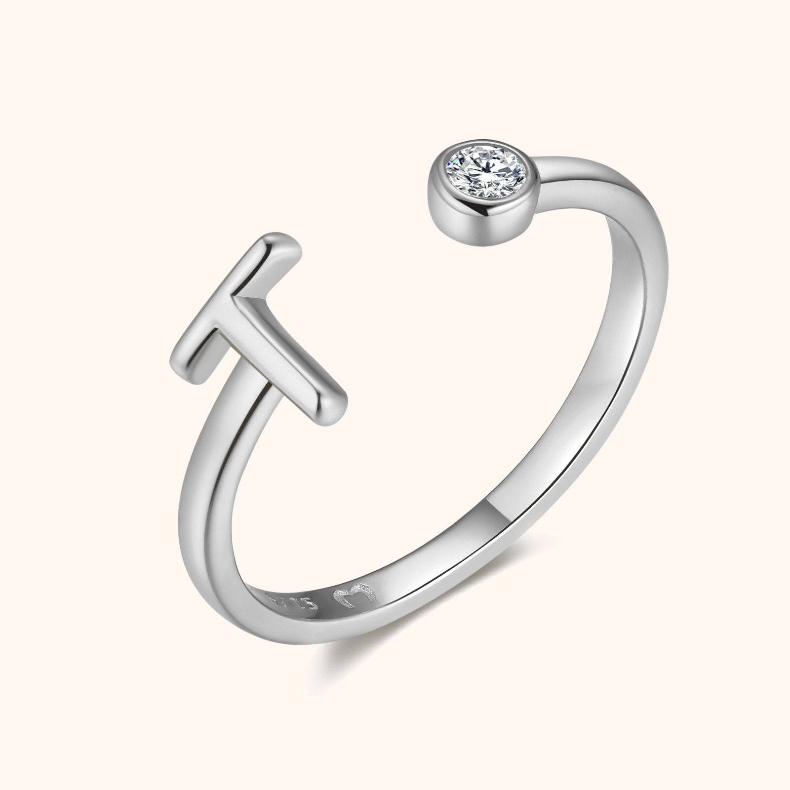 Top Letter Ring - Milas Jewels Shop