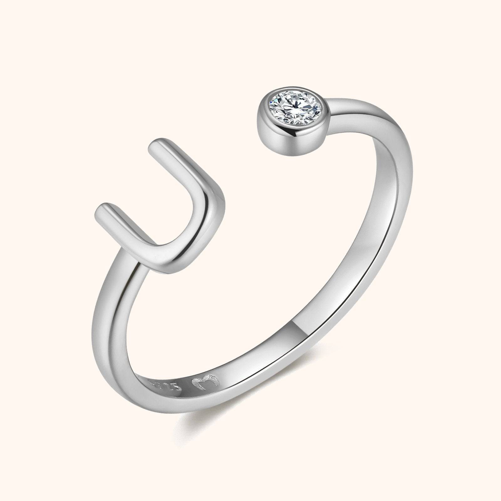 Top Letter Ring - Milas Jewels Shop