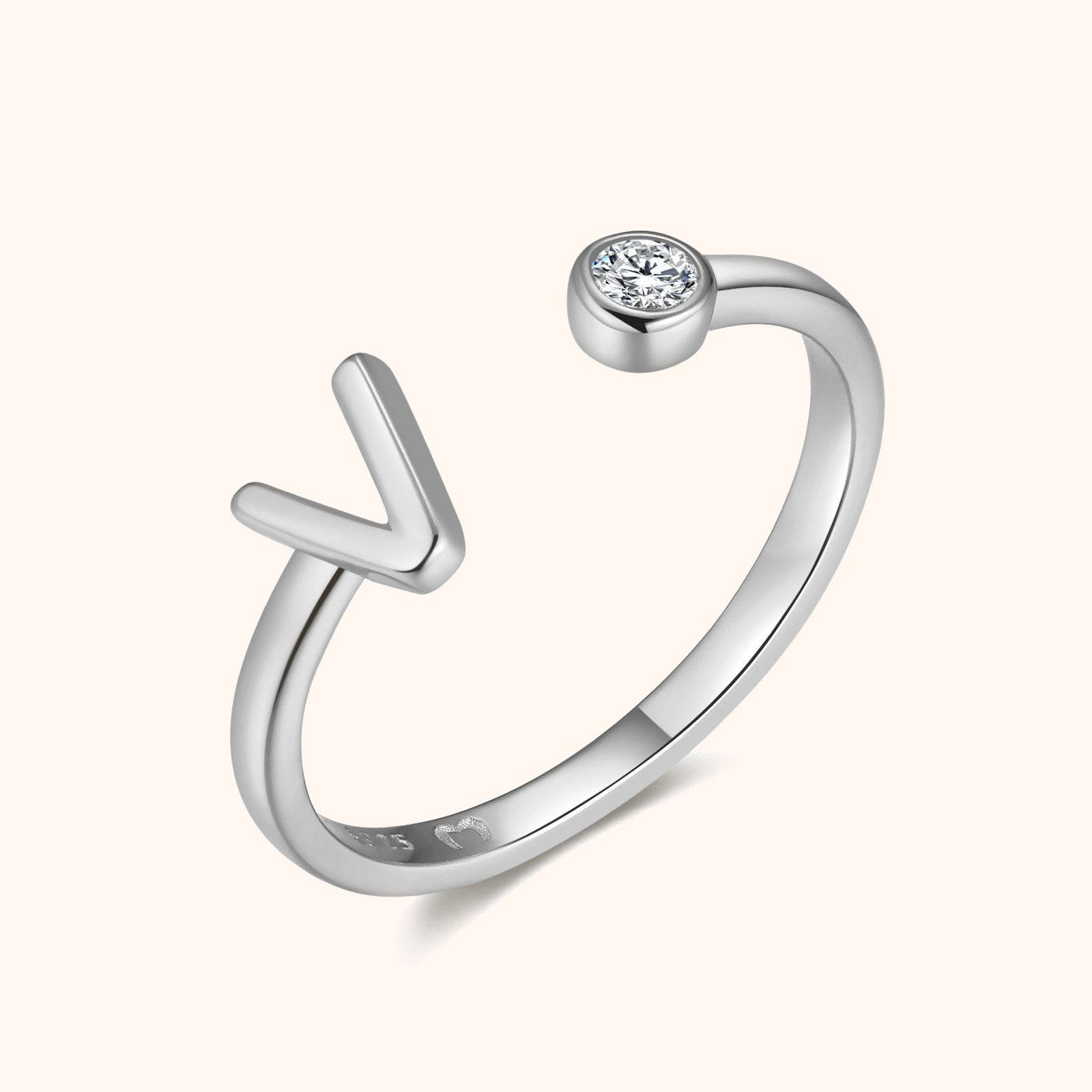 Top Letter Ring - Milas Jewels Shop