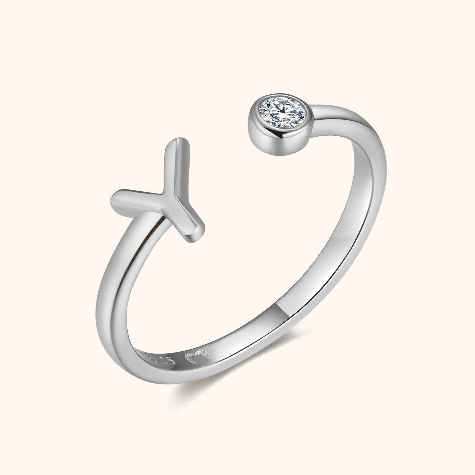 Top Letter Ring - Milas Jewels Shop