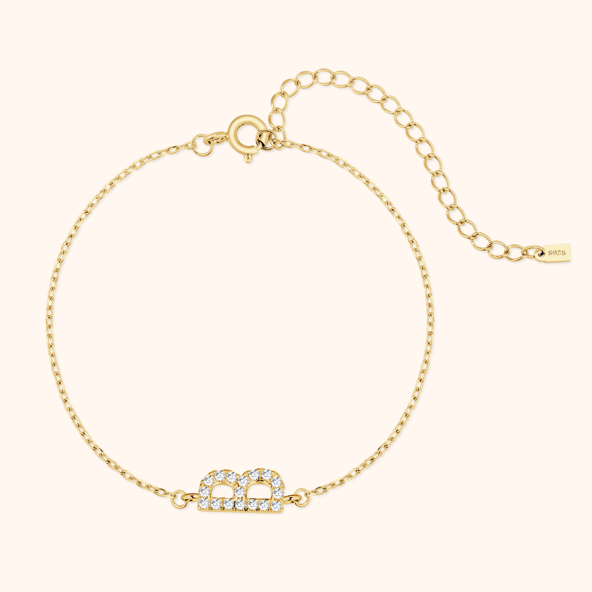 Alpha Letter Glitter Bracelet - Milas Jewels Shop