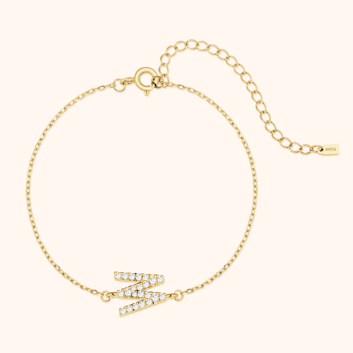 Alpha Letter Glitter Bracelet - Milas Jewels Shop