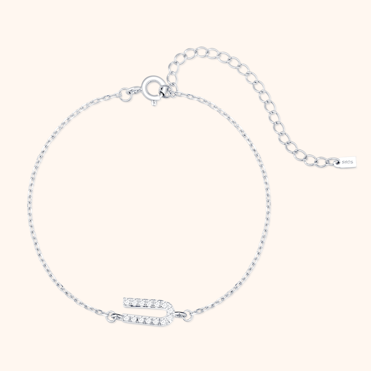 Alpha Letter Glitter Bracelet - Milas Jewels Shop