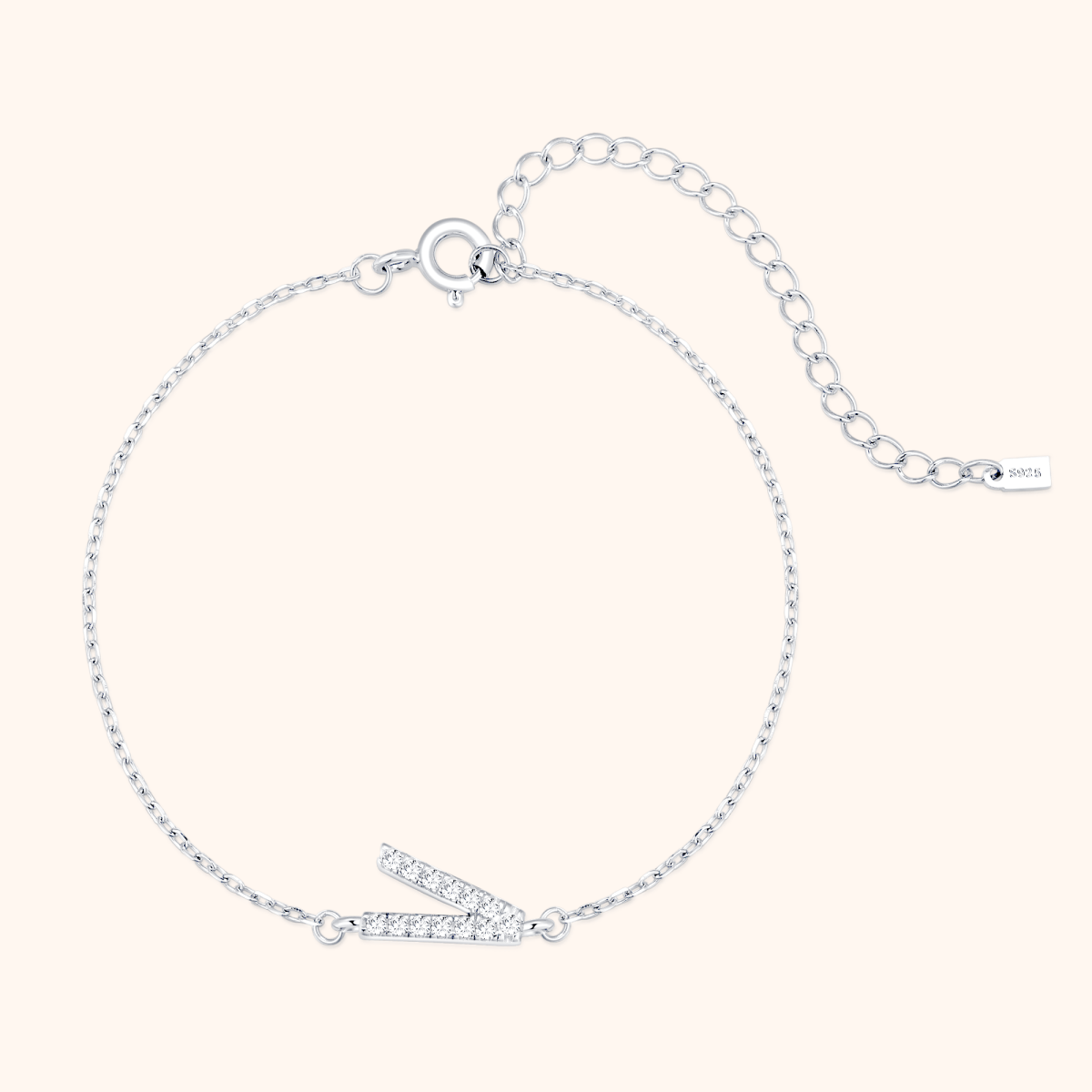 Alpha Letter Glitter Bracelet - Milas Jewels Shop