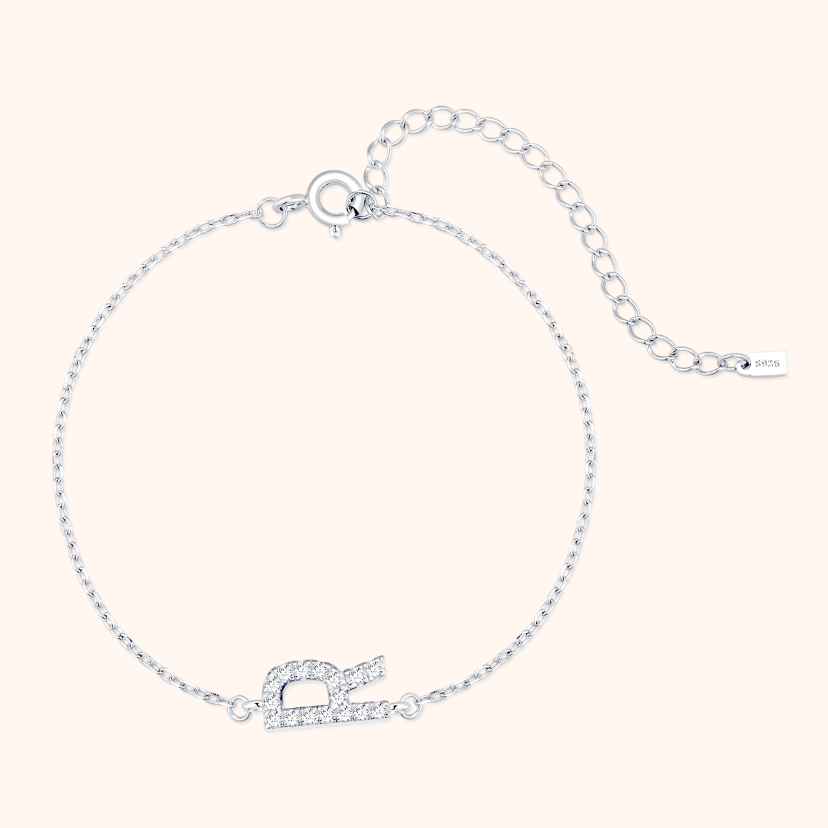 Alpha Letter Glitter Bracelet - Milas Jewels Shop