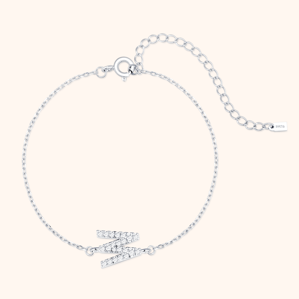 Alpha Letter Glitter Bracelet - Milas Jewels Shop