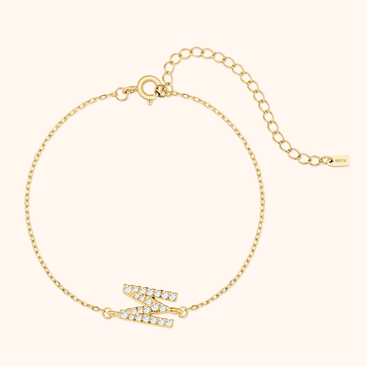 Alpha Letter Glitter Bracelet - Milas Jewels Shop